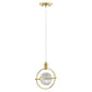 Finesse Decor Hollywood 7" W x 9" H Gold Finish 1-Light LED Crystal Globe Chandelier