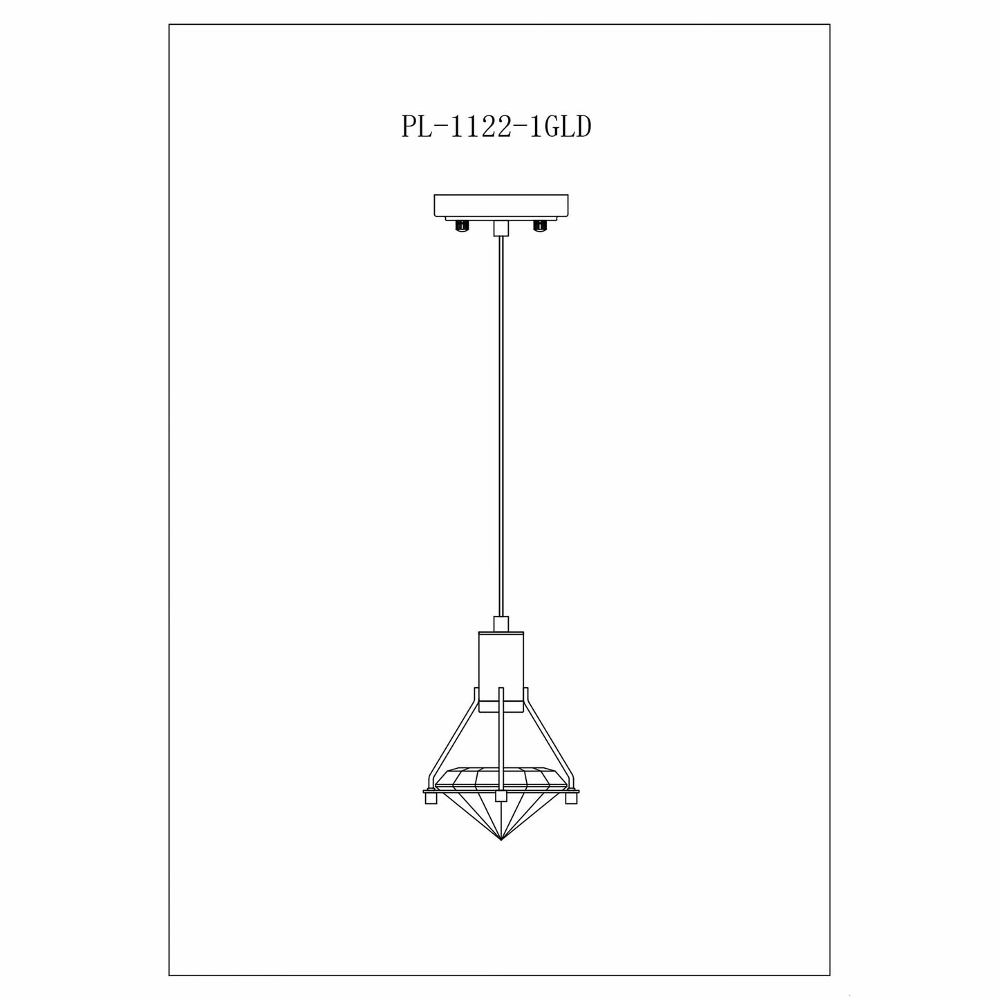 Finesse Decor Hollywood 7" W x 9" H Gold Finish Single Light Pendant