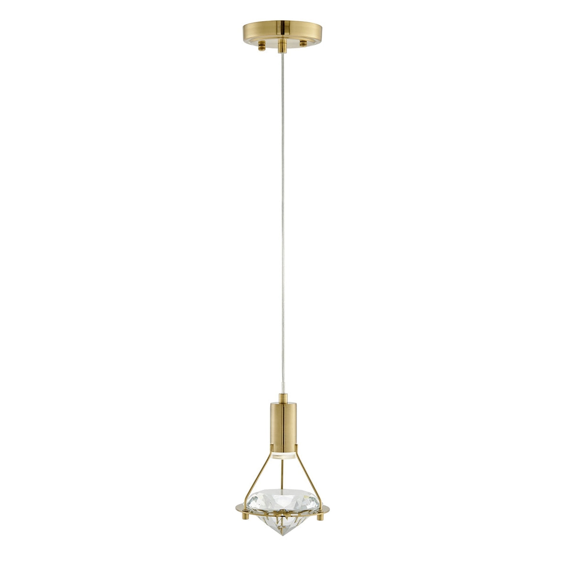 Finesse Decor Hollywood 7" W x 9" H Gold Finish Single Light Pendant