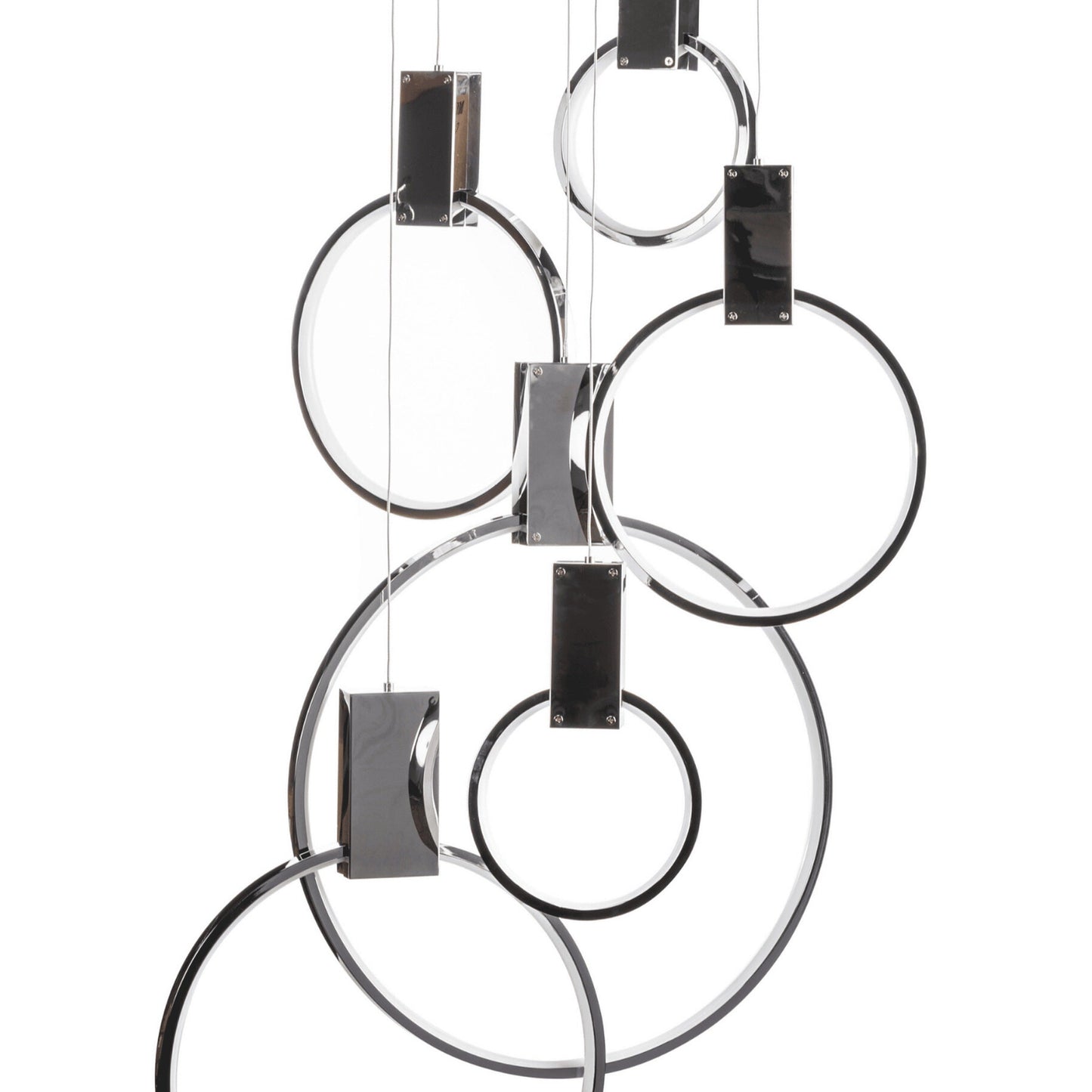 Finesse Decor Hong Kong 20" Chrome Finish 6-Light LED Chandelier