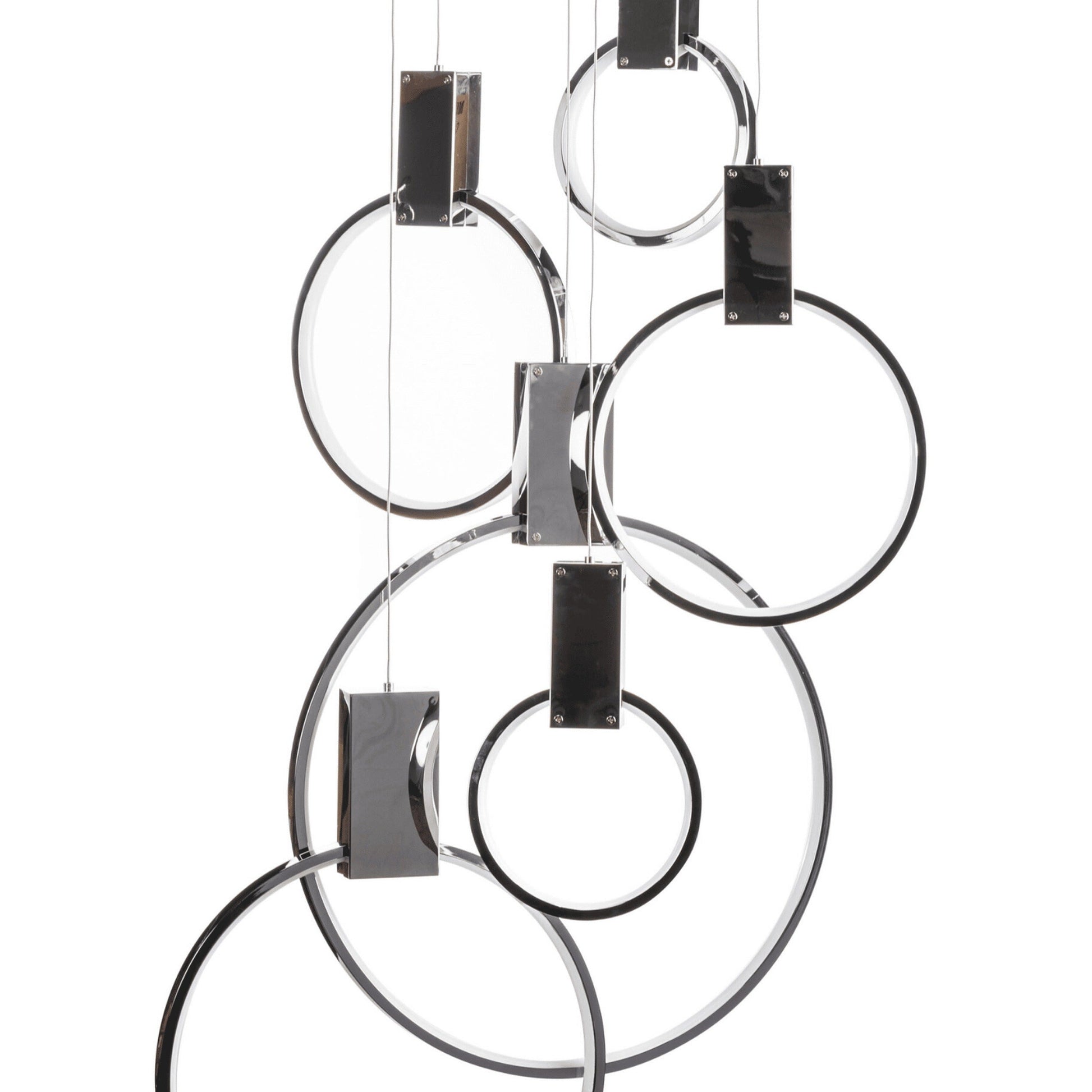 Finesse Decor Hong Kong 20" Chrome Finish 6-Light LED Chandelier