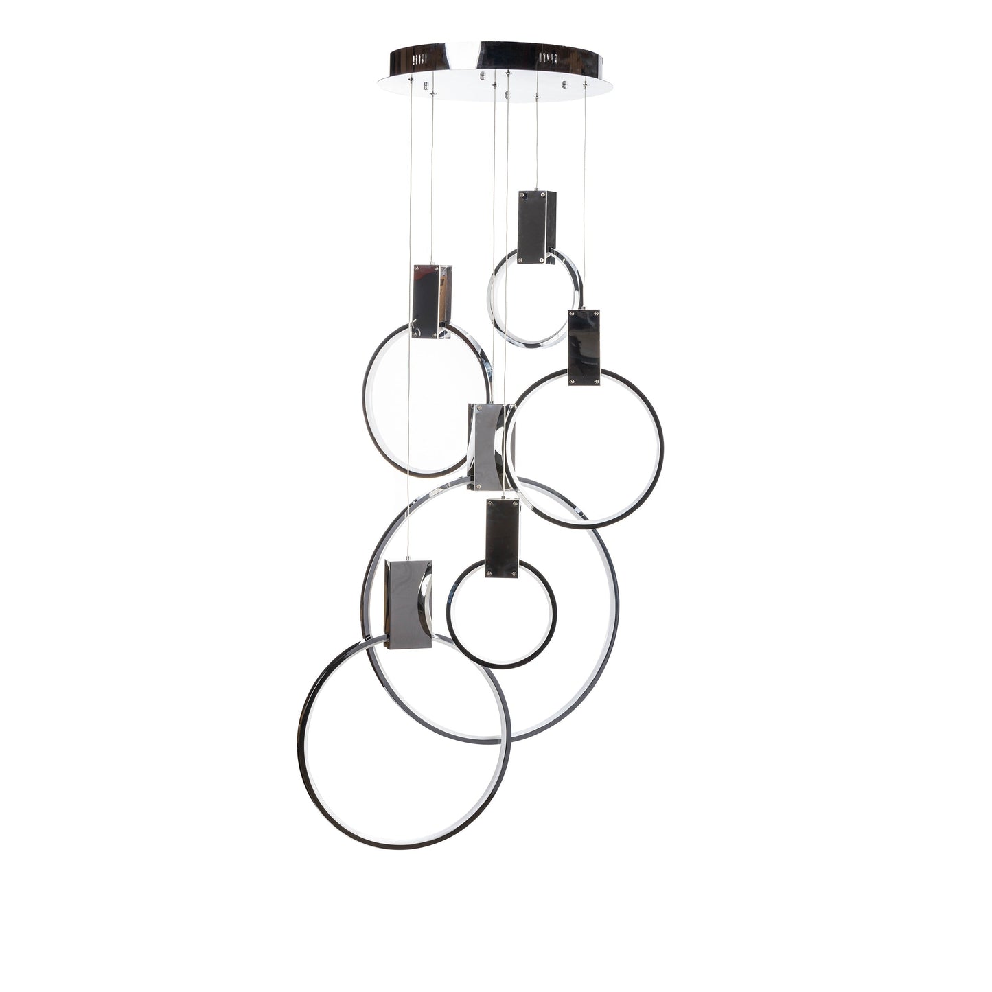 Finesse Decor Hong Kong 20" Chrome Finish 6-Light LED Chandelier