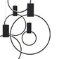 Finesse Decor Hong Kong 20" Matte Black Finish 6-Light LED Chandelier