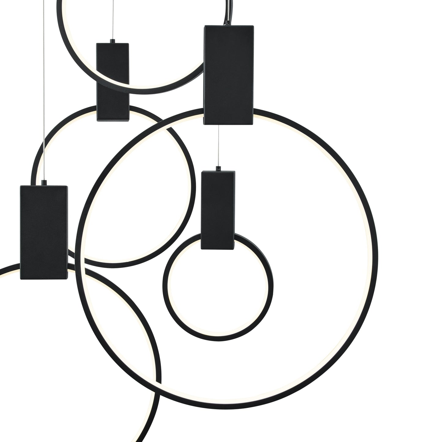 Finesse Decor Hong Kong 20" Matte Black Finish 6-Light LED Chandelier