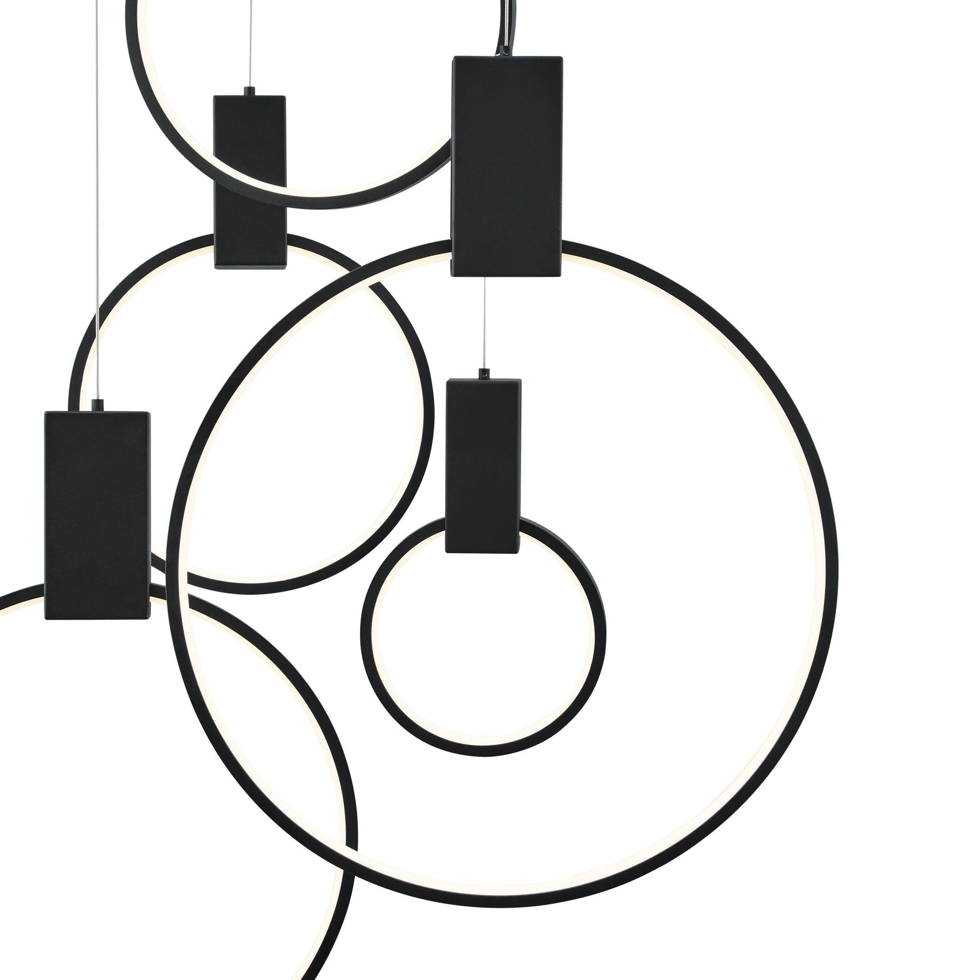 Finesse Decor Hong Kong 20" Matte Black Finish 6-Light LED Chandelier