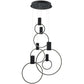 Finesse Decor Hong Kong 20" Matte Black Finish 6-Light LED Chandelier
