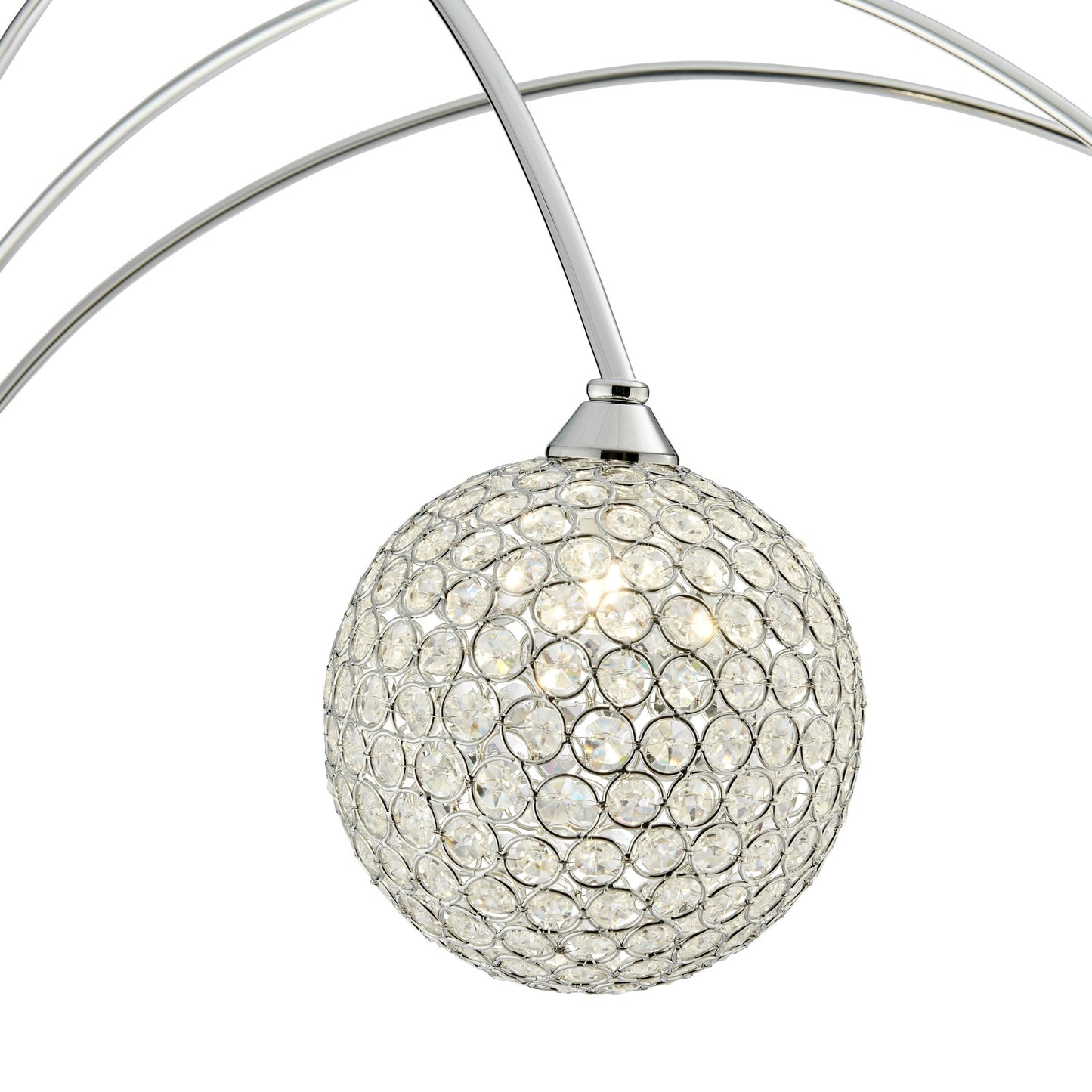 Finesse Decor Horizontal Crystal Spheres 85" Chrome Finish 3-Light LED Floor Lamp