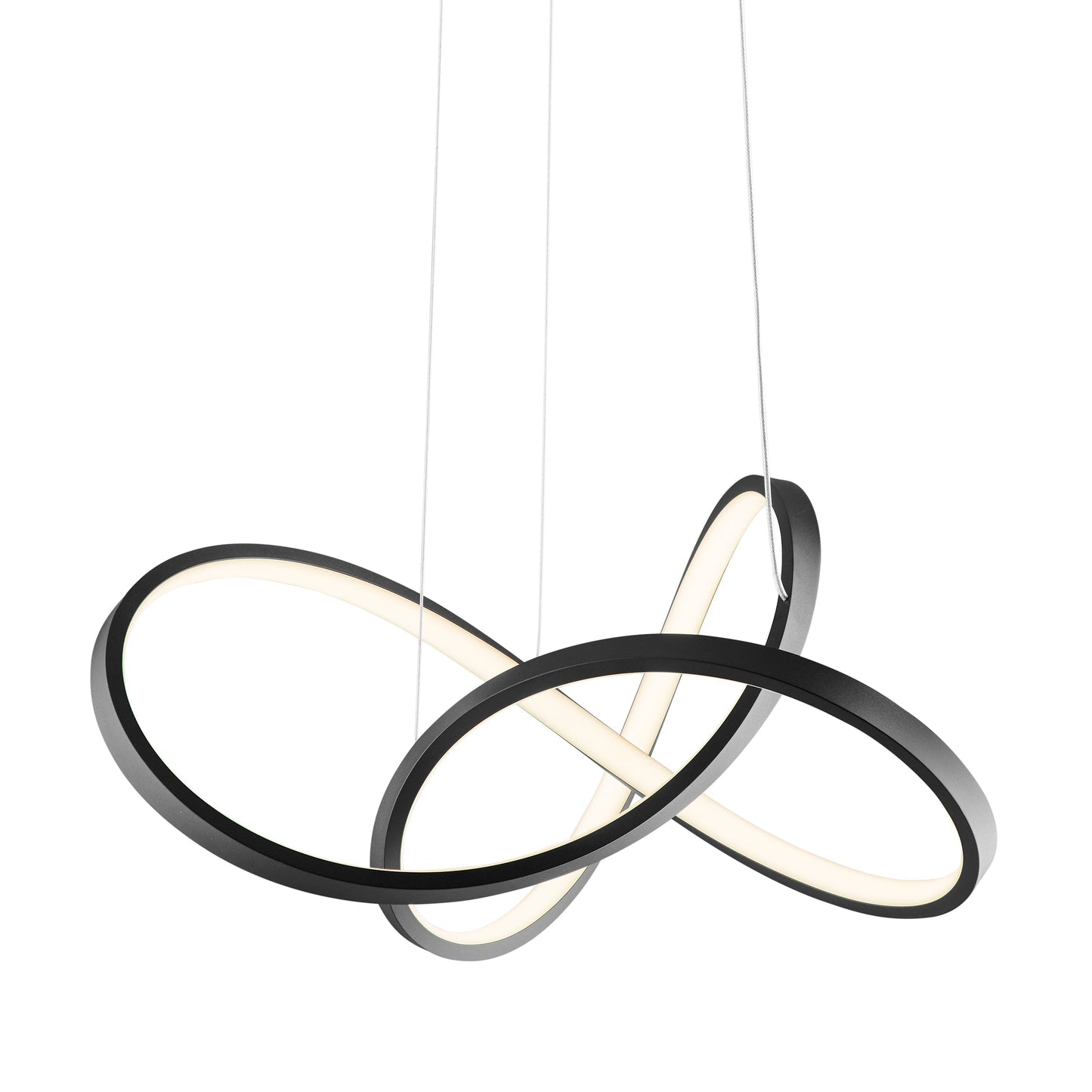 Finesse Decor Knotted 20" W x 8" H Black Finish 1-Light LED Chandelier