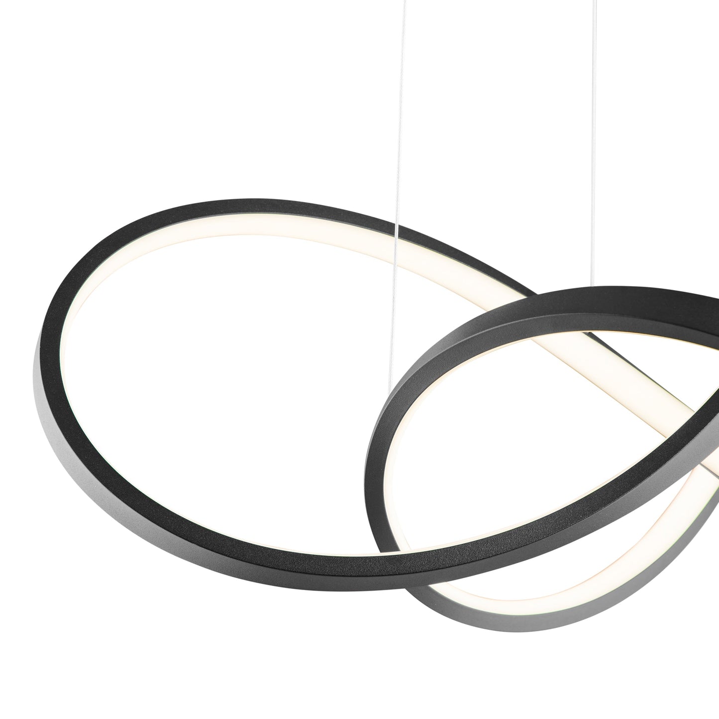 Finesse Decor Knotted 20" W x 8" H Black Finish 1-Light LED Chandelier