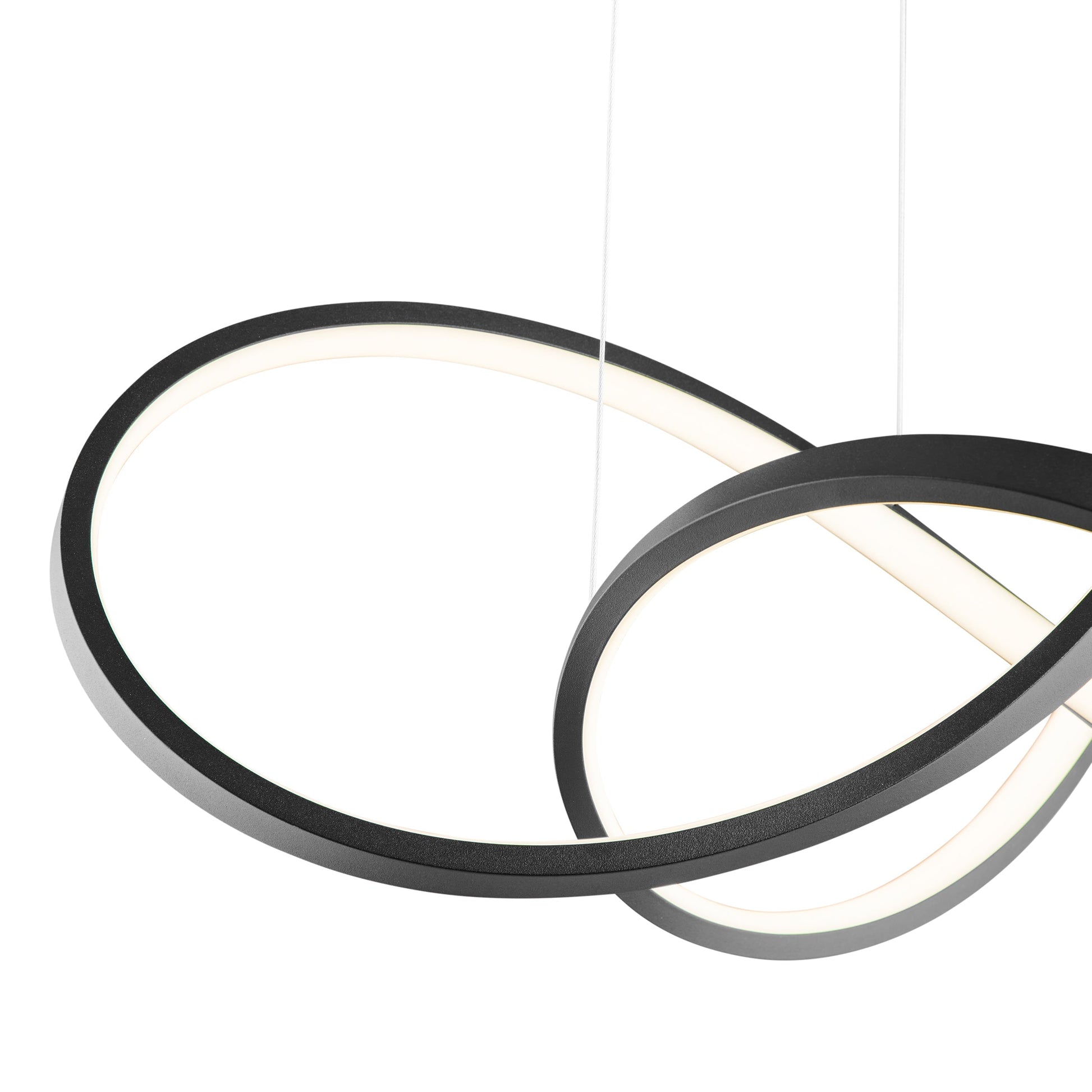 Finesse Decor Knotted 20" W x 8" H Black Finish 1-Light LED Chandelier