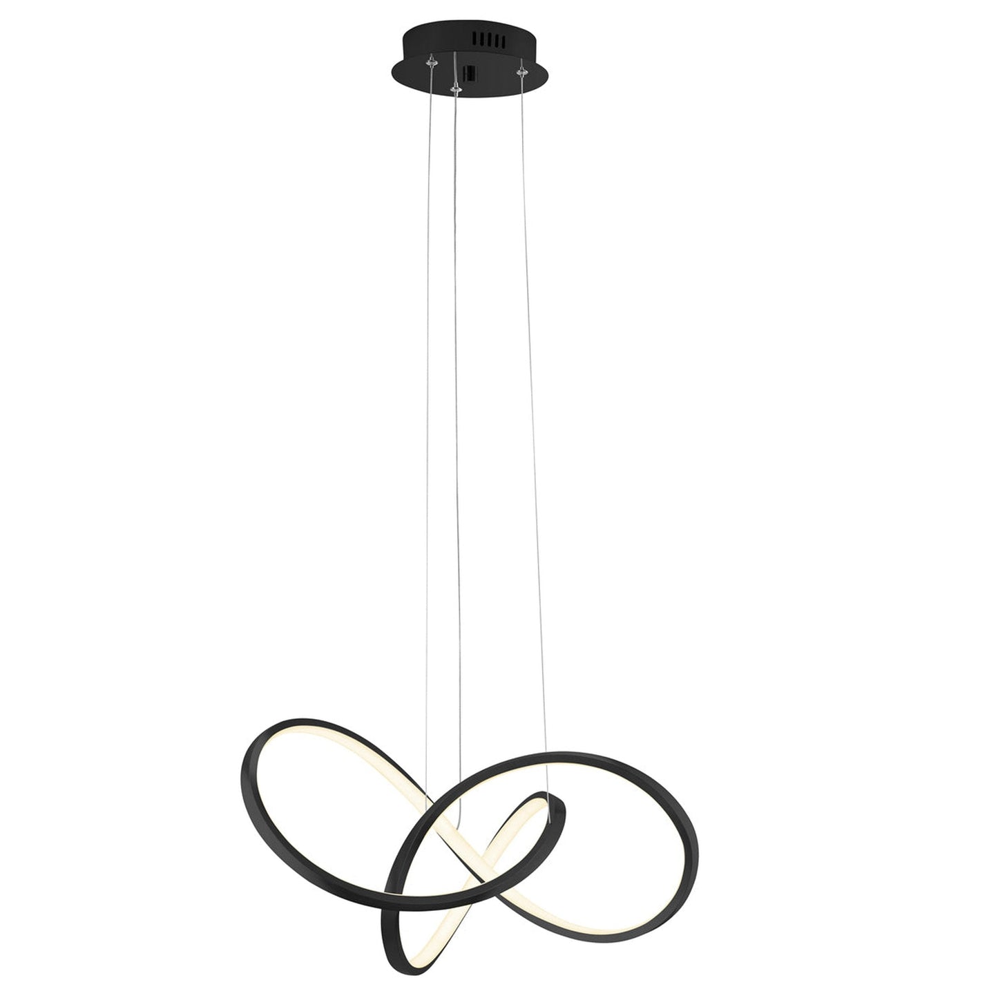Finesse Decor Knotted 20" W x 8" H Black Finish 1-Light LED Chandelier