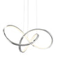 Finesse Decor Knotted 20" W x 8" H Chrome Finish 1-Light LED Chandelier