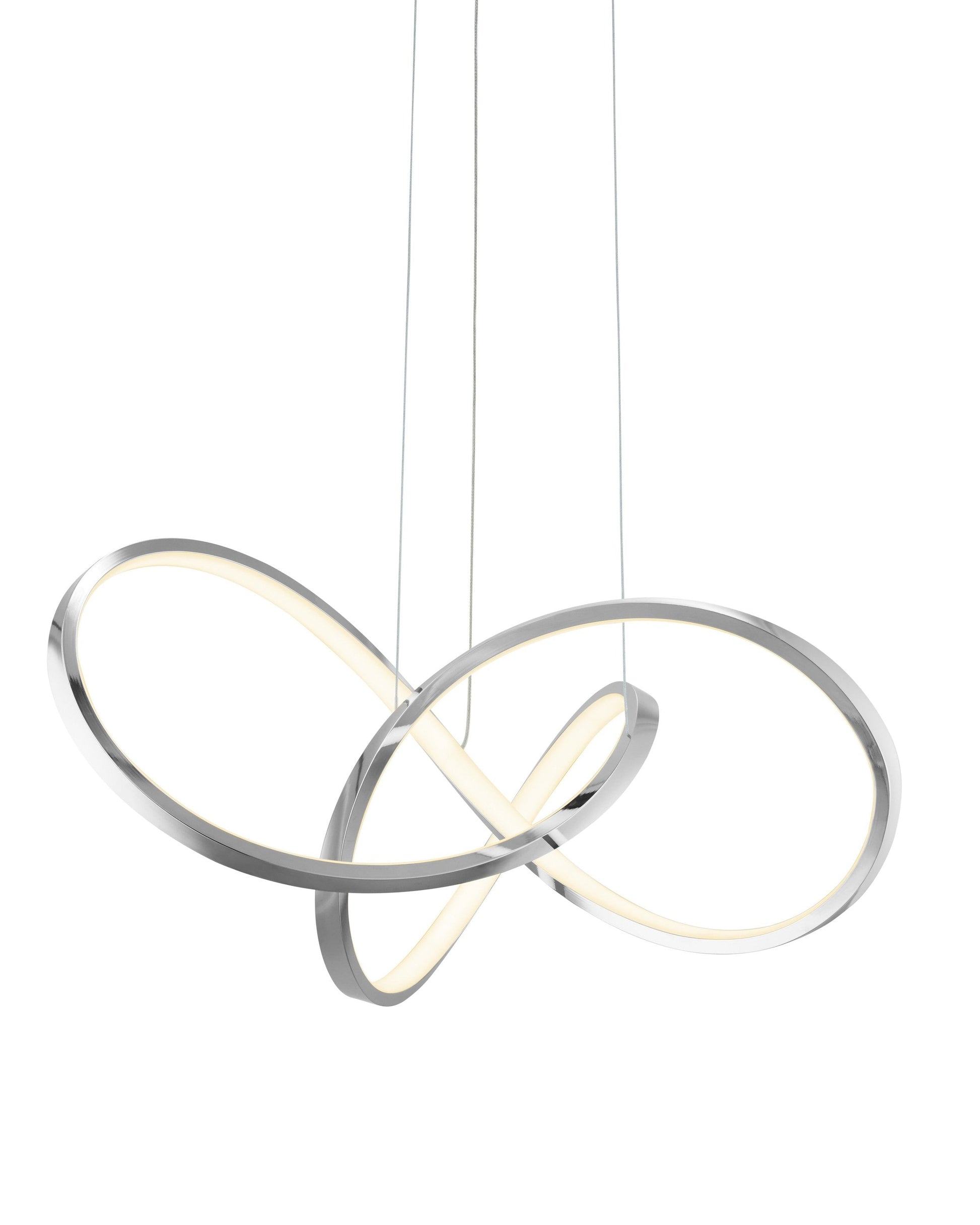 Finesse Decor Knotted 20" W x 8" H Chrome Finish 1-Light LED Chandelier