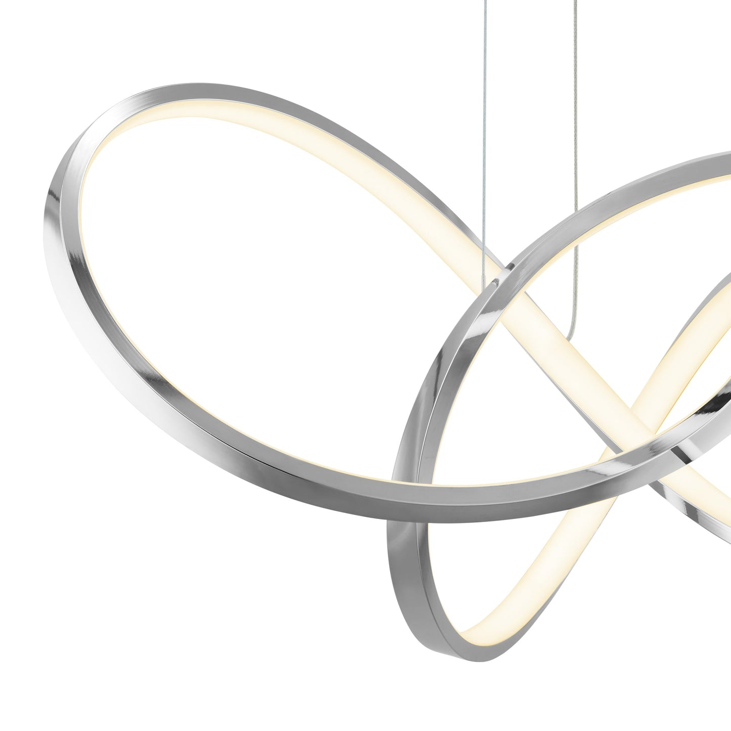 Finesse Decor Knotted 20" W x 8" H Chrome Finish 1-Light LED Chandelier