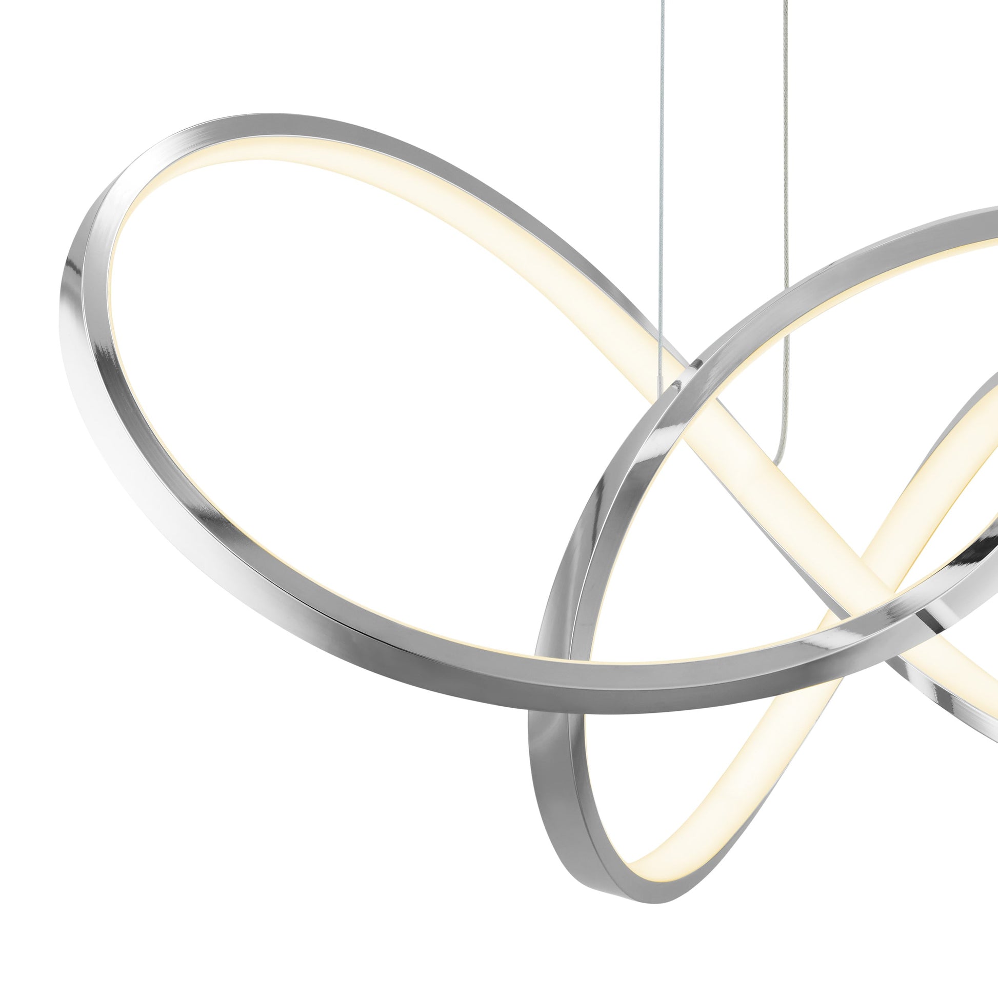 Finesse Decor Knotted 20" W x 8" H Chrome Finish 1-Light LED Chandelier
