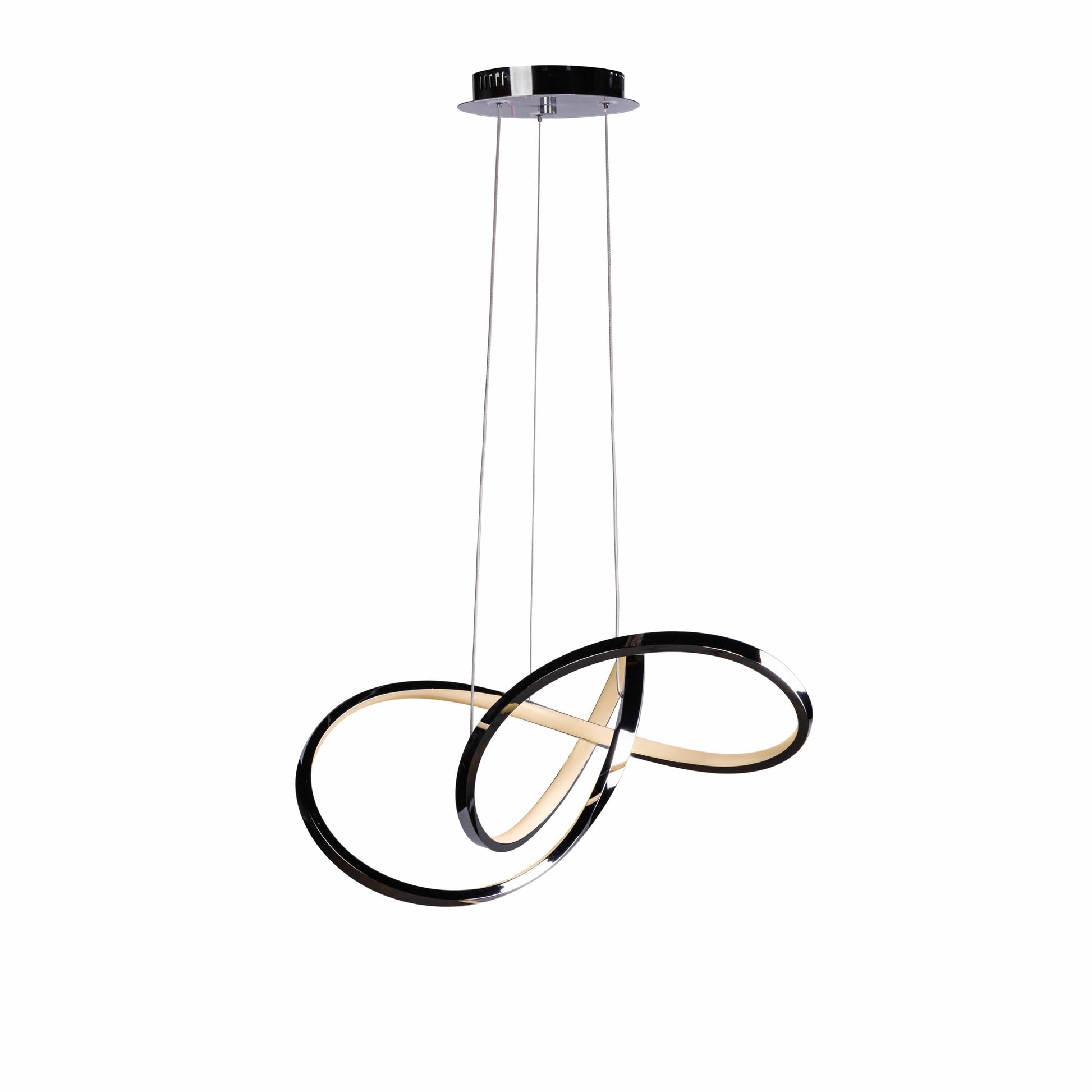 Finesse Decor Knotted 20" W x 8" H Chrome Finish 1-Light LED Chandelier