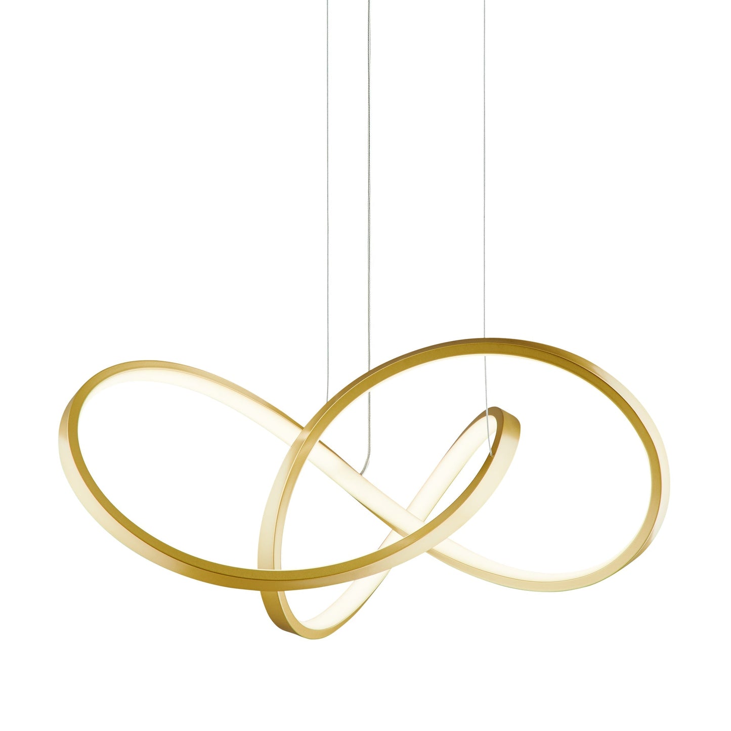 Finesse Decor Knotted 20" W x 8" H Gold Finish 1-Light LED Chandelier
