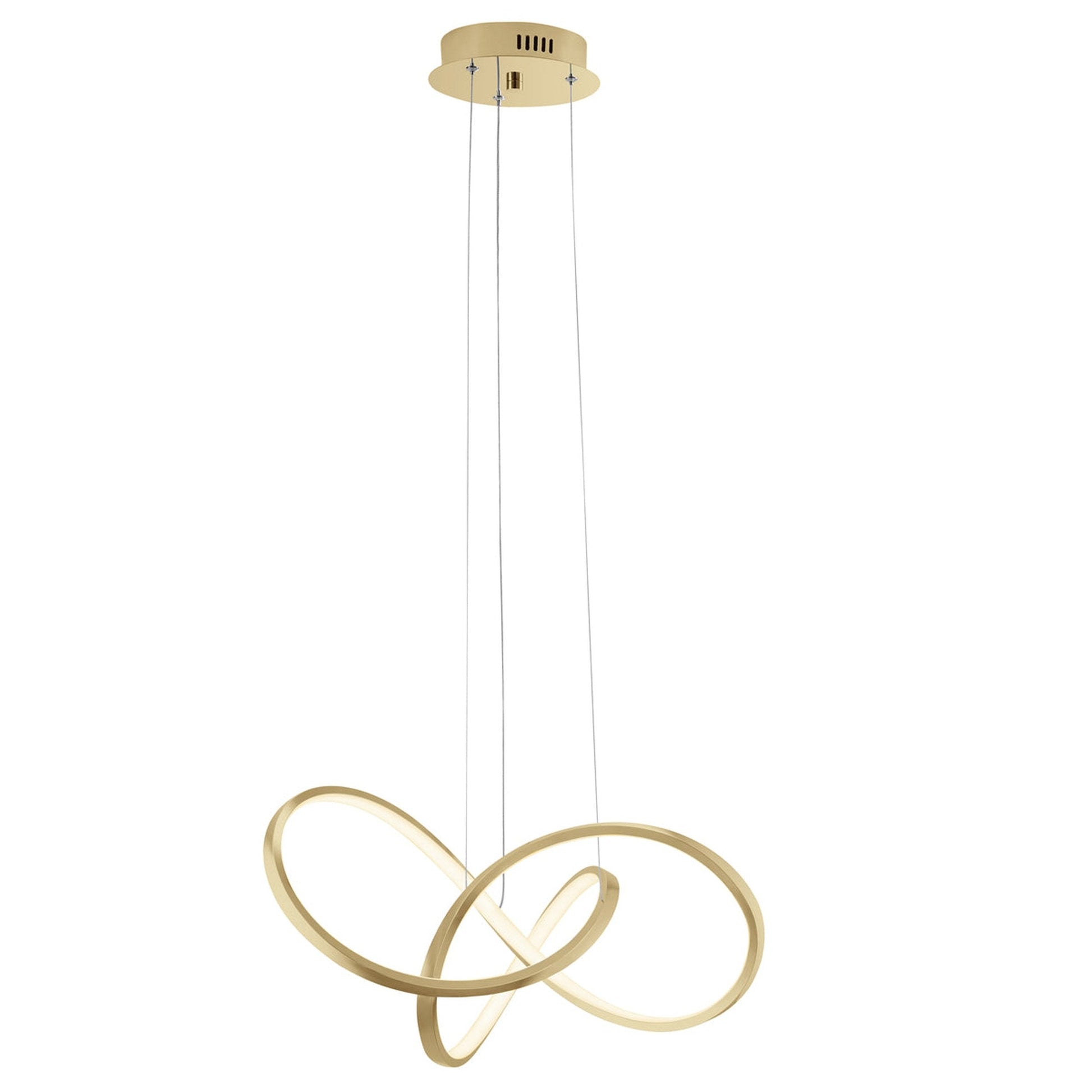 Finesse Decor Knotted 20" W x 8" H Gold Finish 1-Light LED Chandelier