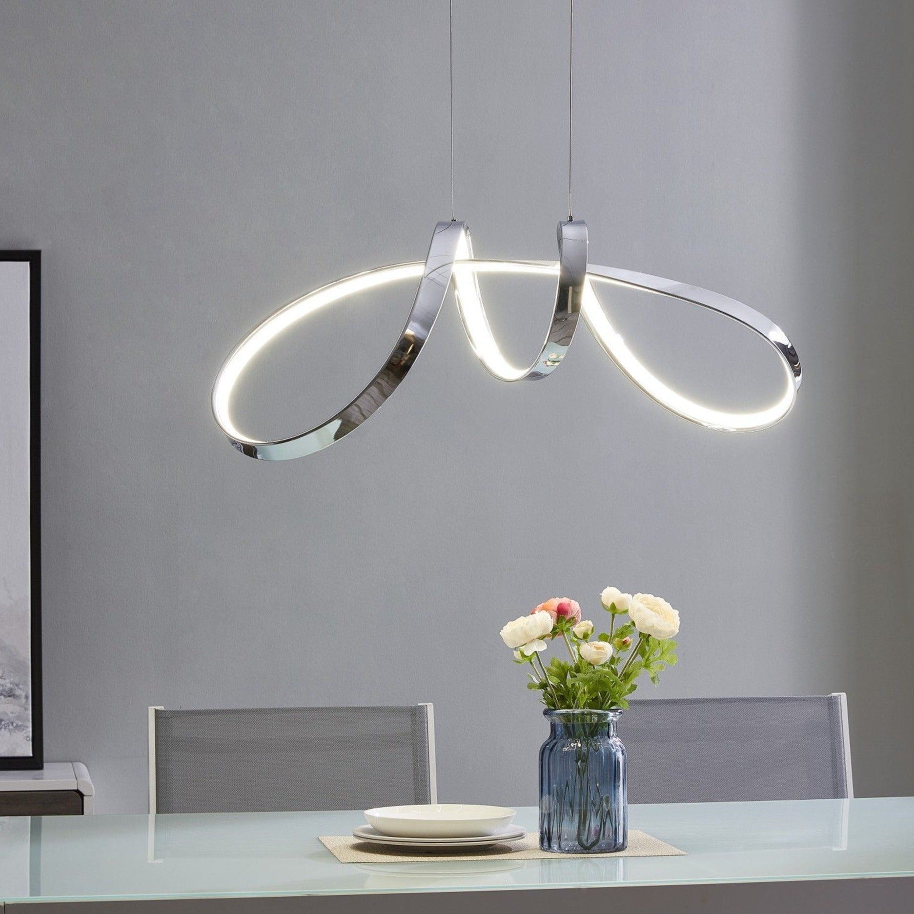 Finesse Decor Lisbon 12" Chrome 1-Light LED Chandelier