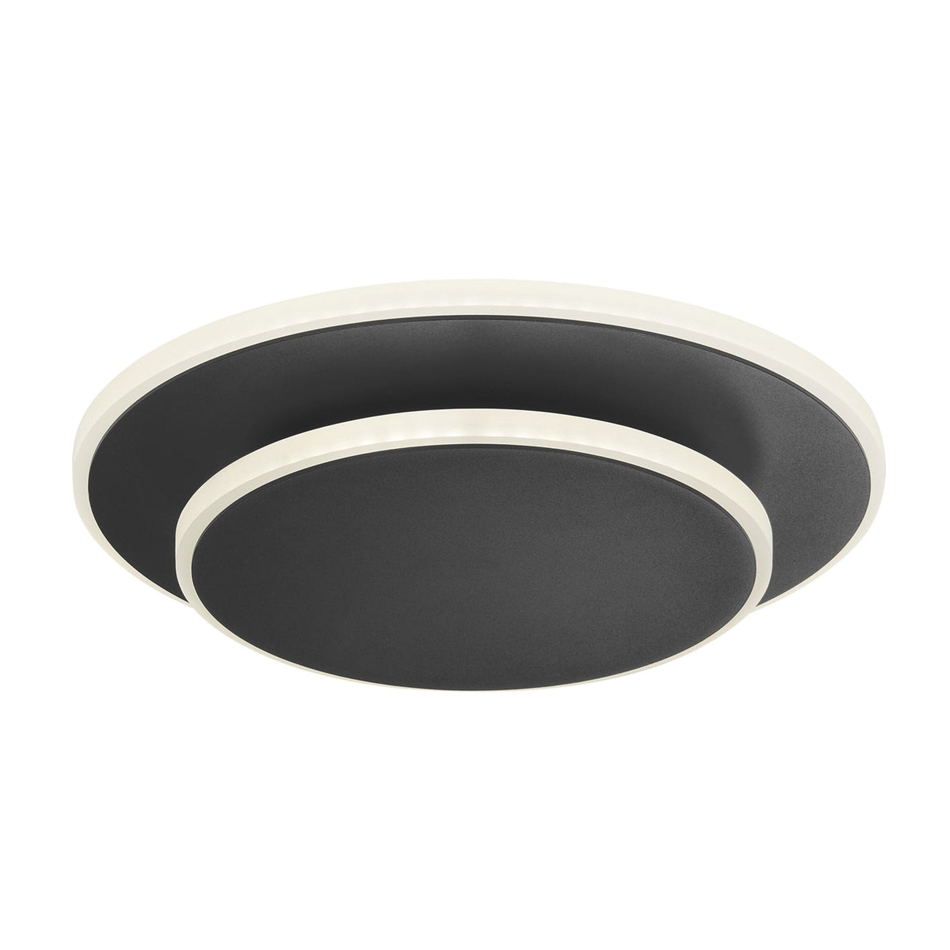 Finesse Decor Luna Eclipse 11" Matte Black Acrylic Two Circle Wall Lamp