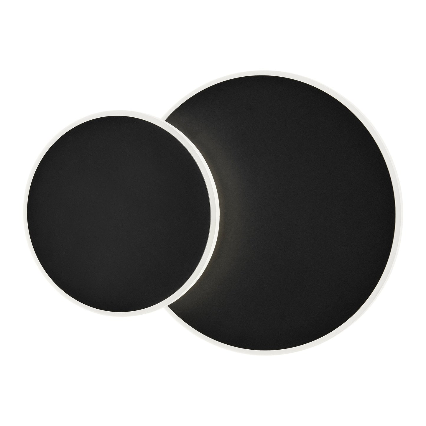 Finesse Decor Luna Eclipse 11" Matte Black Acrylic Two Circle Wall Lamp