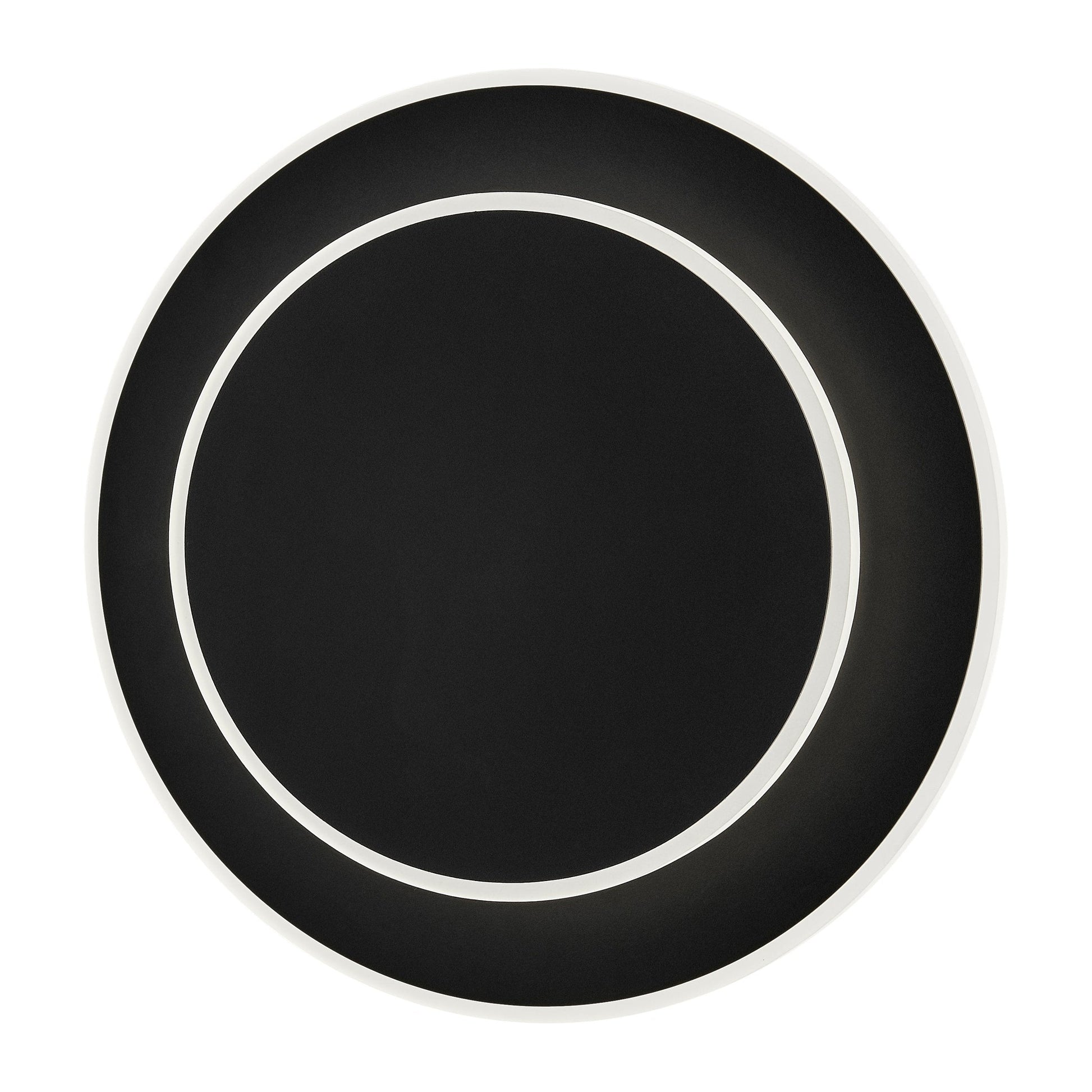 Finesse Decor Luna Eclipse 11" Matte Black Acrylic Two Circle Wall Lamp