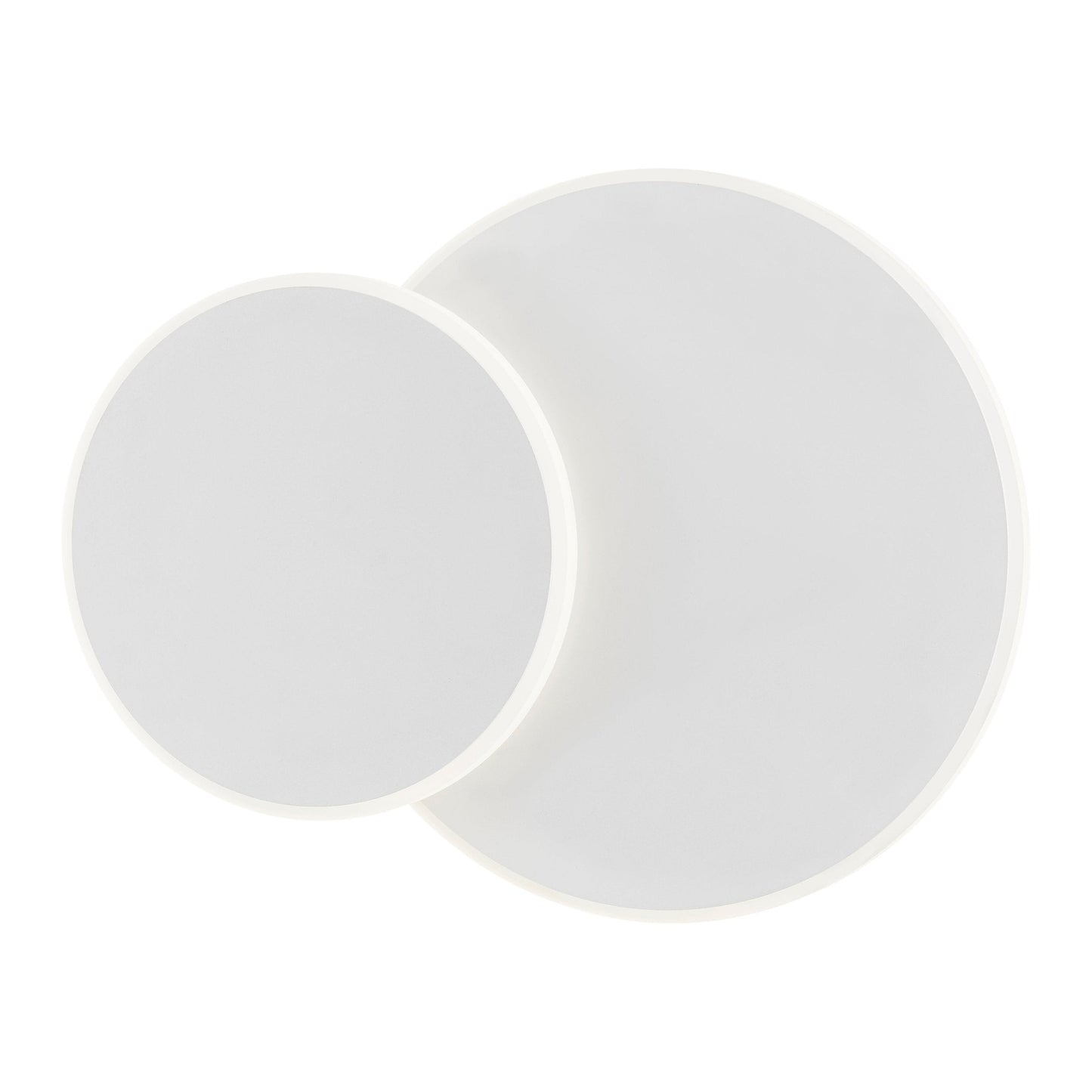 Finesse Decor Luna Eclipse 11" Matte White Acrylic Two Circle Wall Lamp