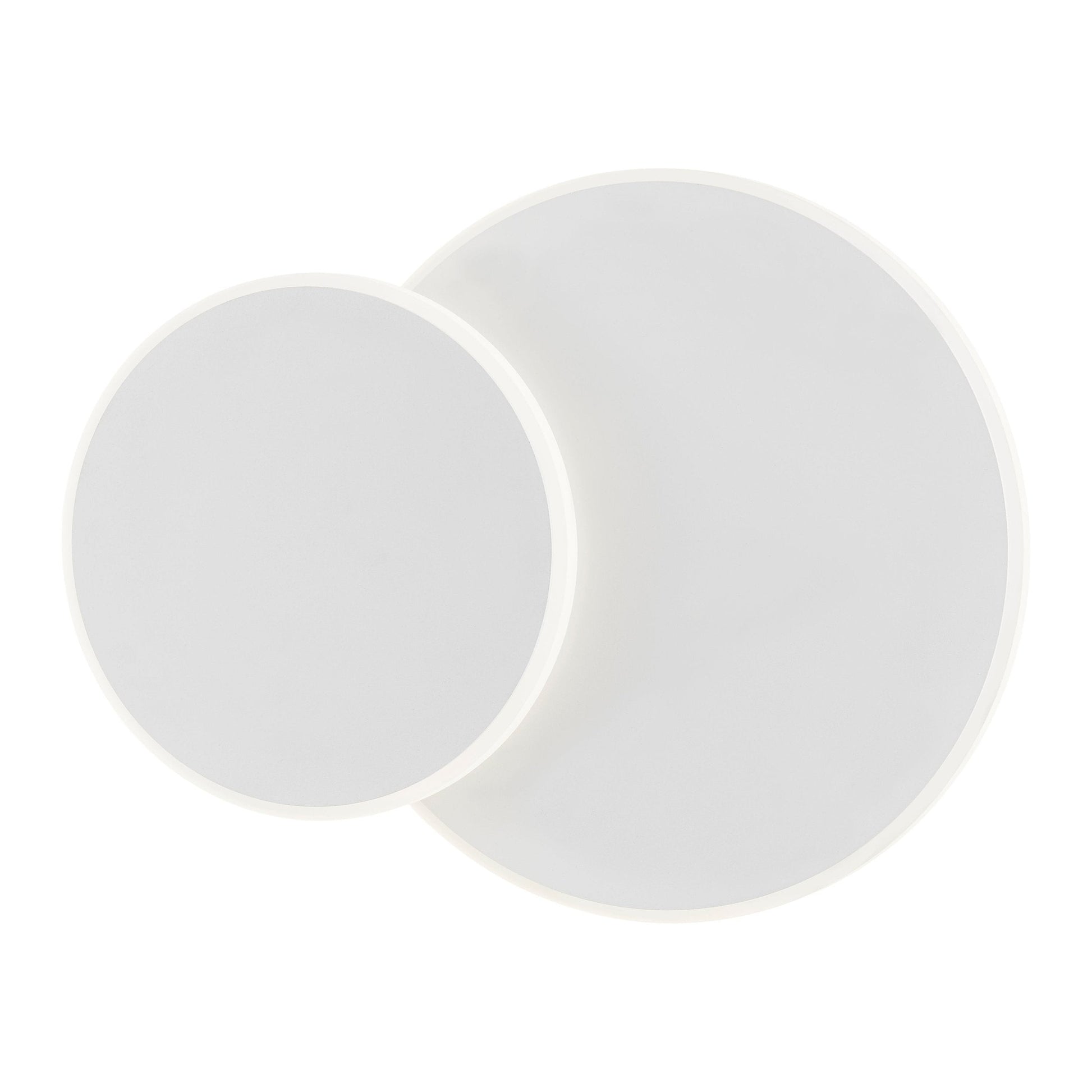 Finesse Decor Luna Eclipse 11" Matte White Acrylic Two Circle Wall Lamp