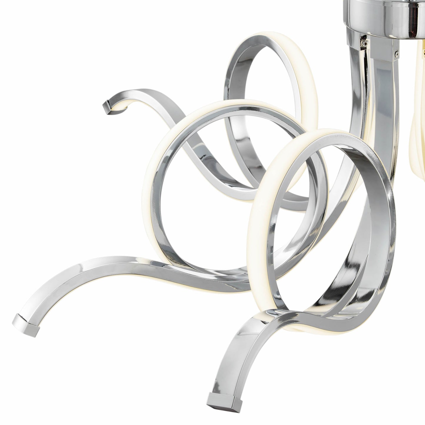 Finesse Decor Magnolia 32" Chrome Finish 6-Light LED Chandelier
