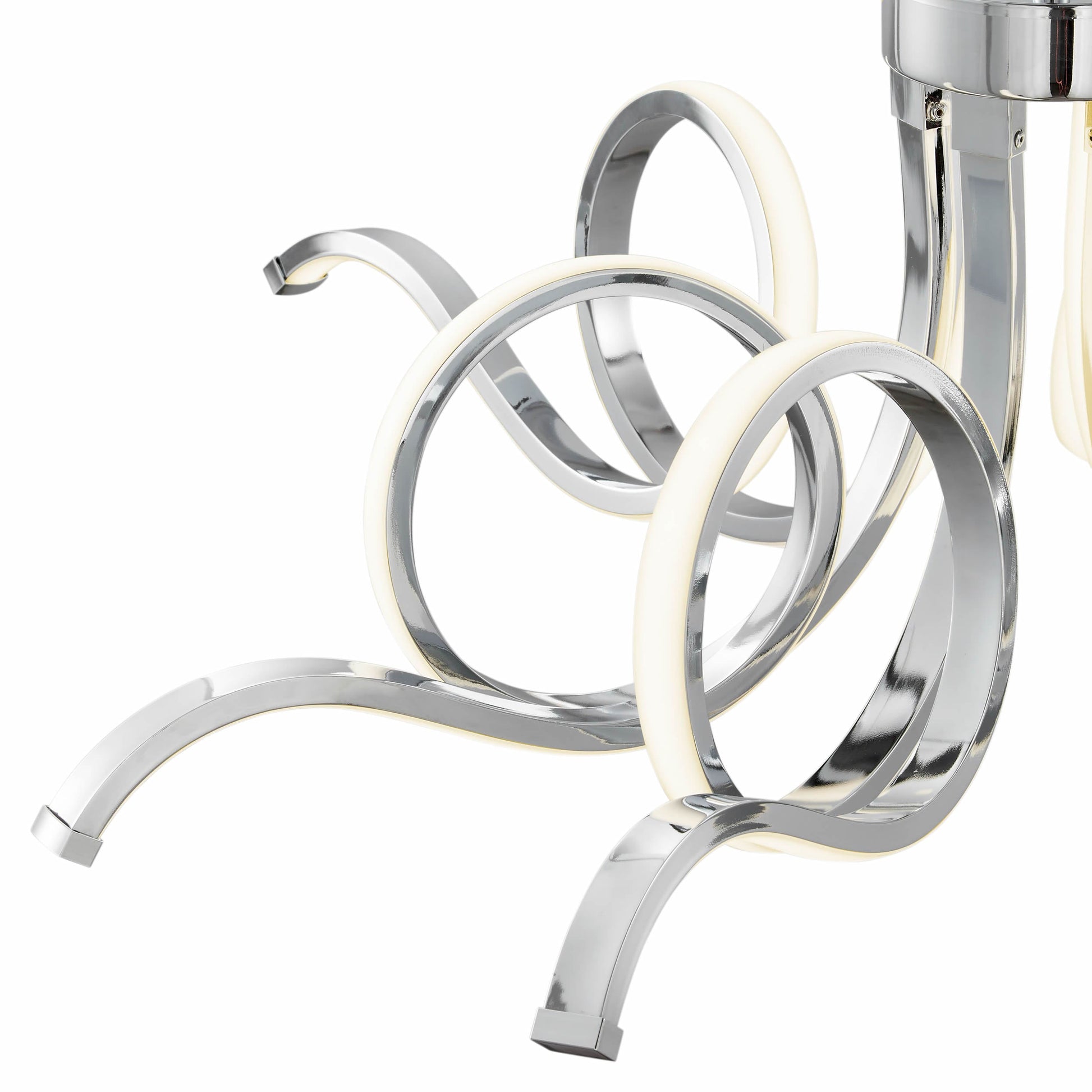 Finesse Decor Magnolia 32" Chrome Finish 6-Light LED Chandelier