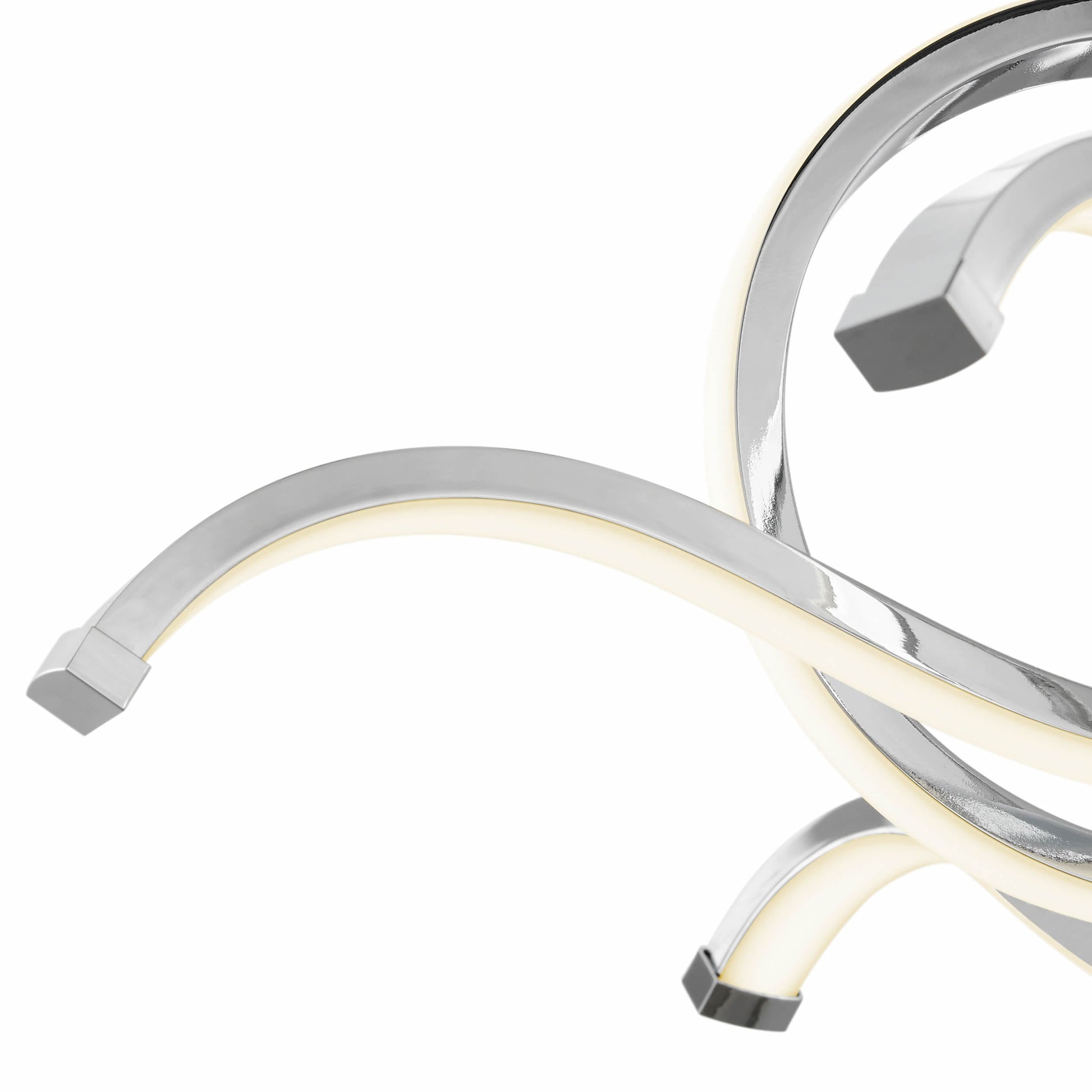 Finesse Decor Magnolia 32" Chrome Finish 6-Light LED Chandelier