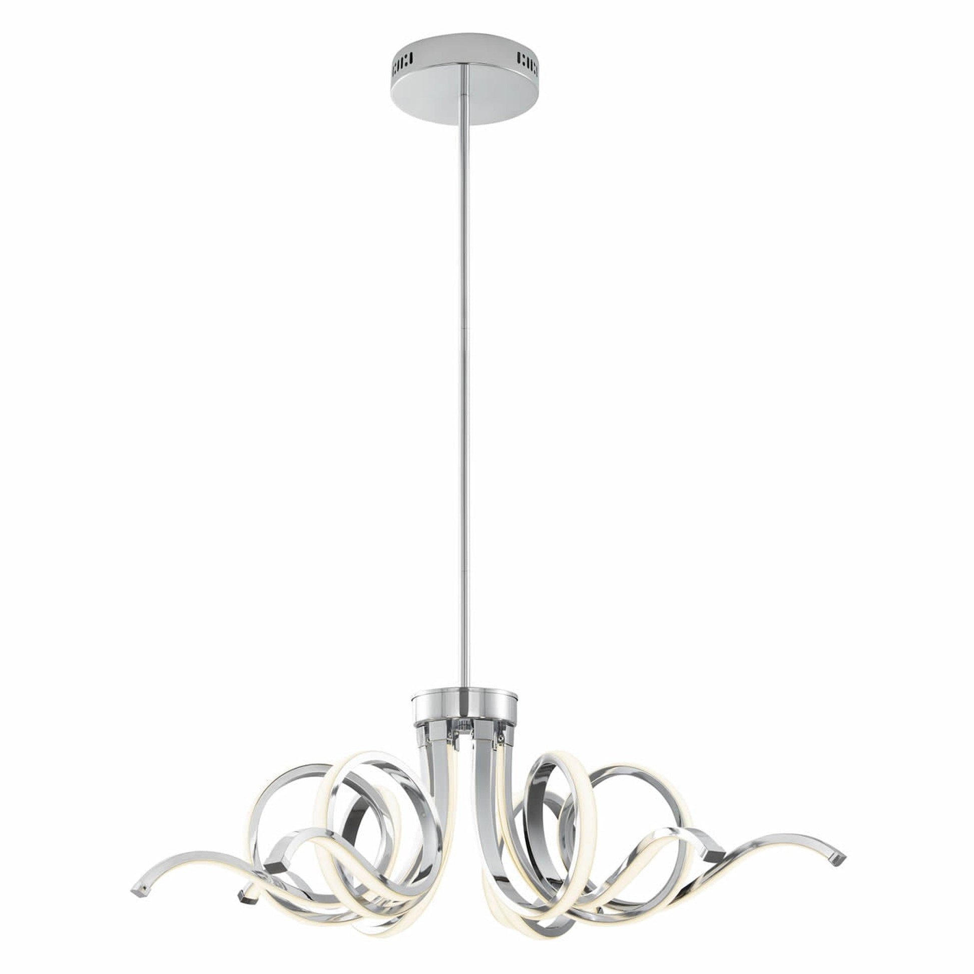Finesse Decor Magnolia 32" Chrome Finish 6-Light LED Chandelier