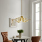 Finesse Decor Magnolia 32" Gold Finish 6-Light LED Chandelier
