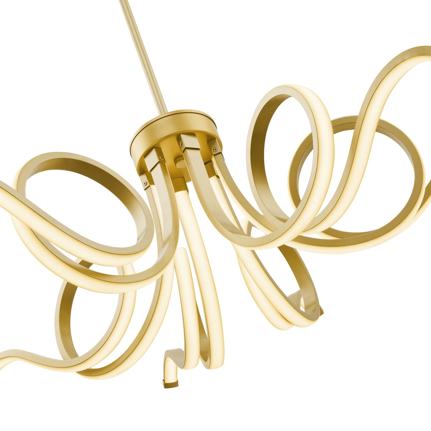 Finesse Decor Magnolia 32" Gold Finish 6-Light LED Chandelier