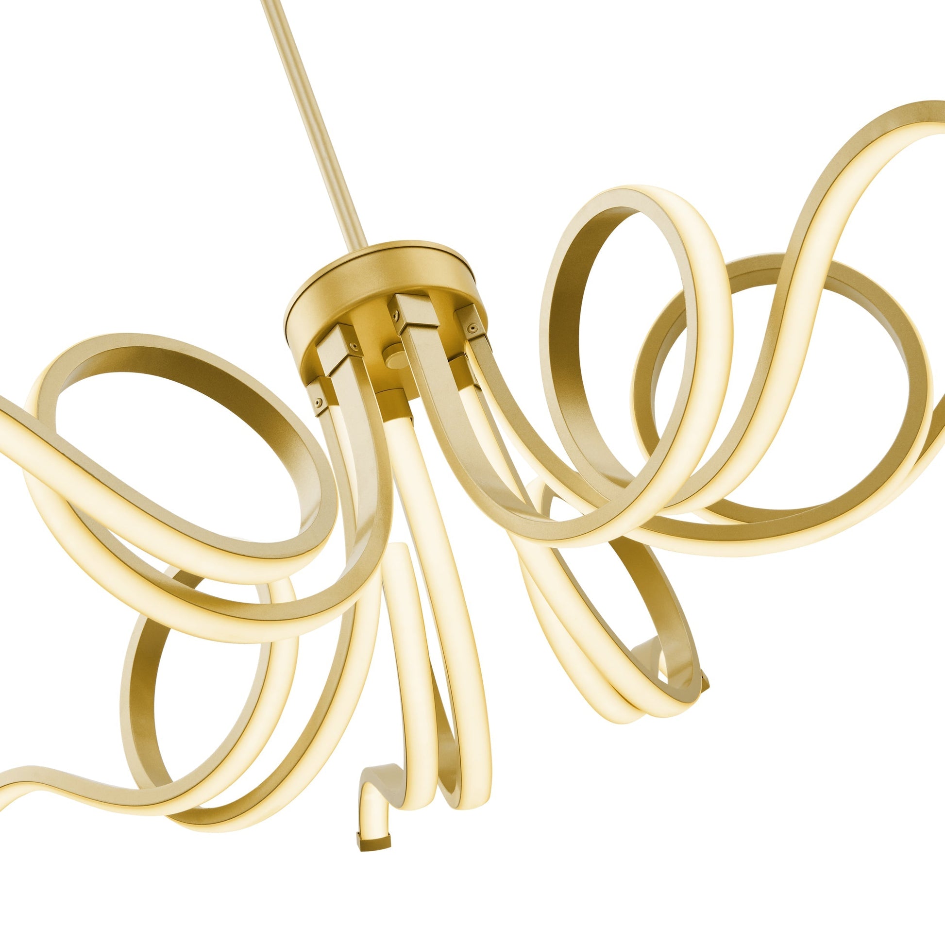 Finesse Decor Magnolia 32" Gold Finish 6-Light LED Chandelier