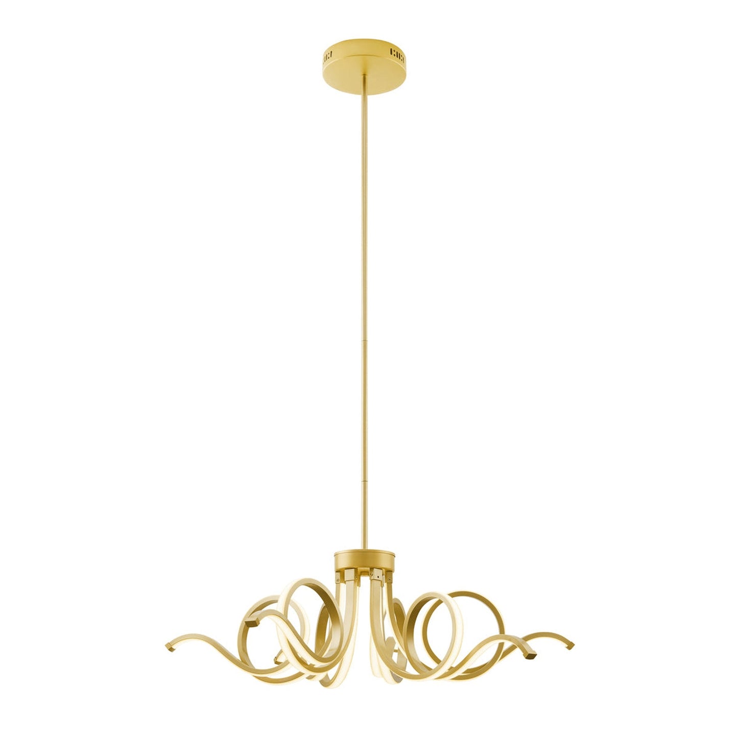 Finesse Decor Magnolia 32" Gold Finish 6-Light LED Chandelier