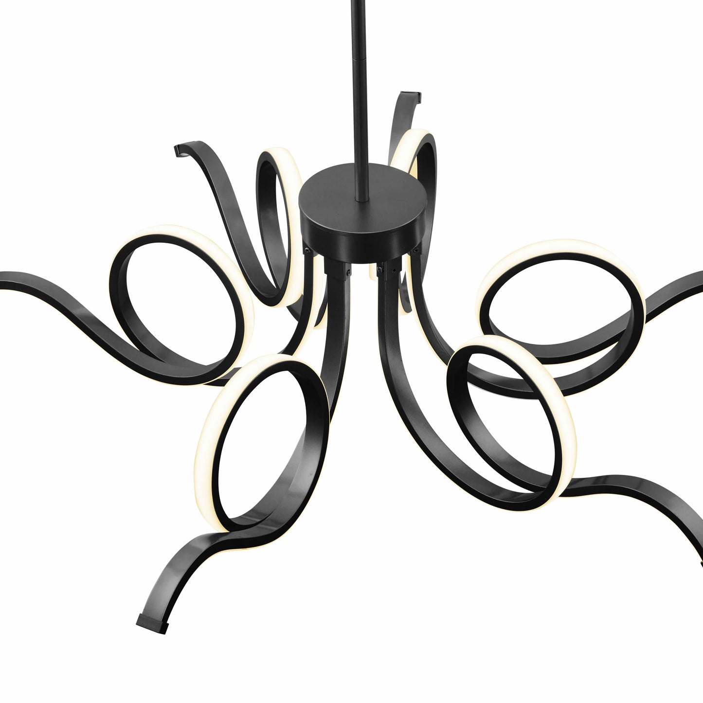 Finesse Decor Mangnolia 32" Black 6-Light LED Chandelier