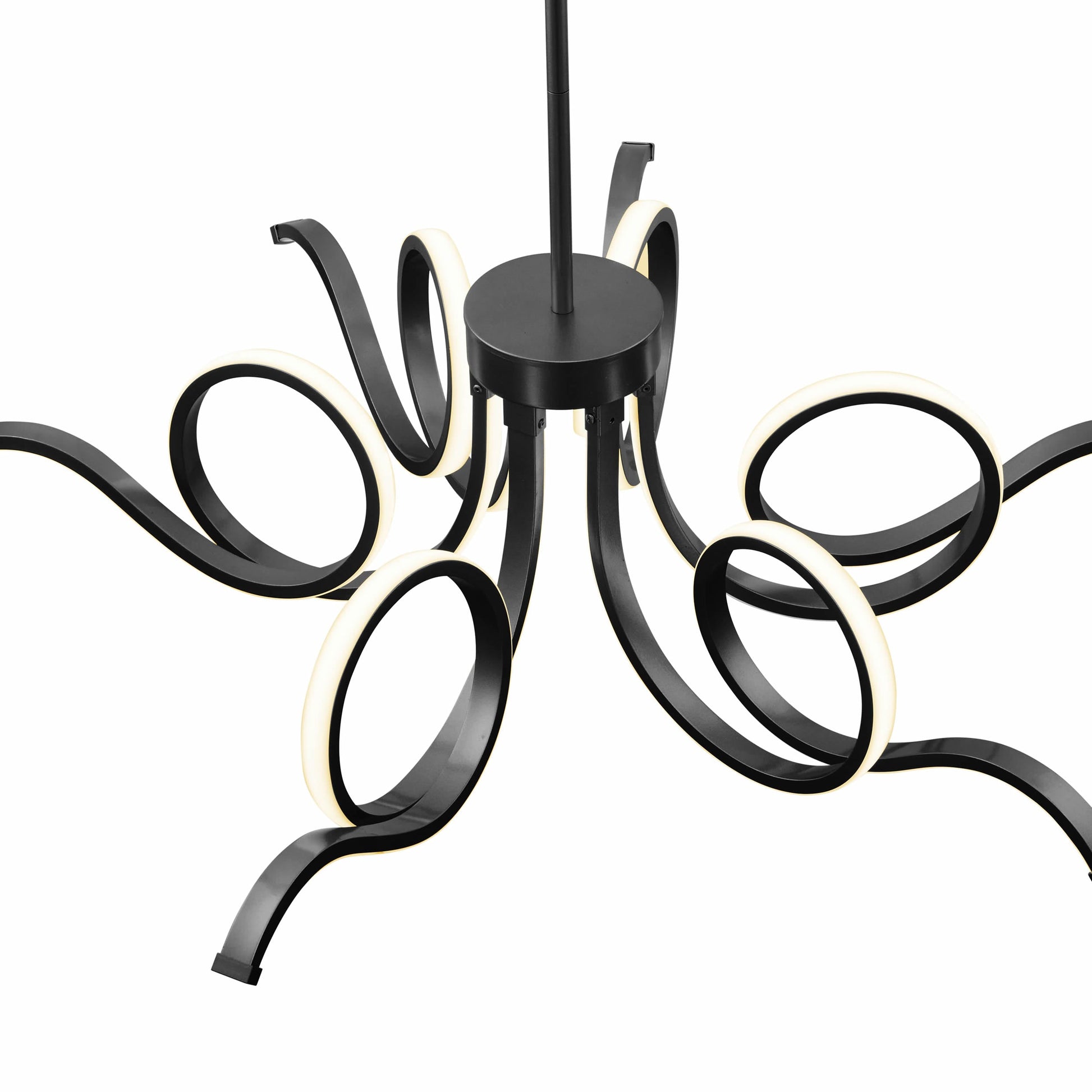Finesse Decor Mangnolia 32" Black 6-Light LED Chandelier