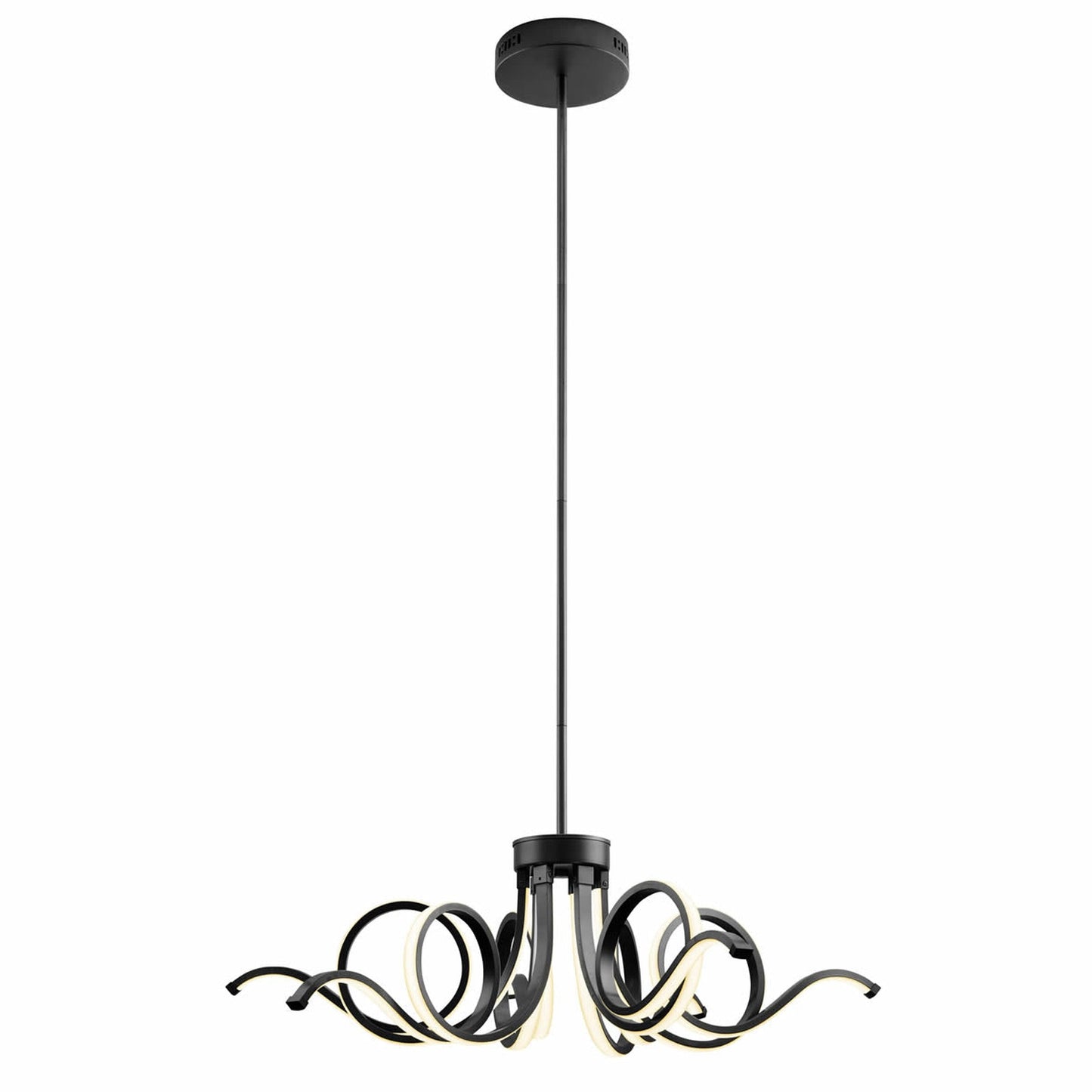 Finesse Decor Mangnolia 32" Black 6-Light LED Chandelier
