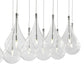 Finesse Decor Modern Glass Drop 12" Chrome Finish 14-Light LED Chandelier