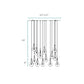 Finesse Decor Modern Glass Drop 12" Chrome Finish 14-Light LED Chandelier