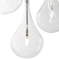 Finesse Decor Modern Glass Drop 15" Chrome Finish 9-Light LED Chandelier