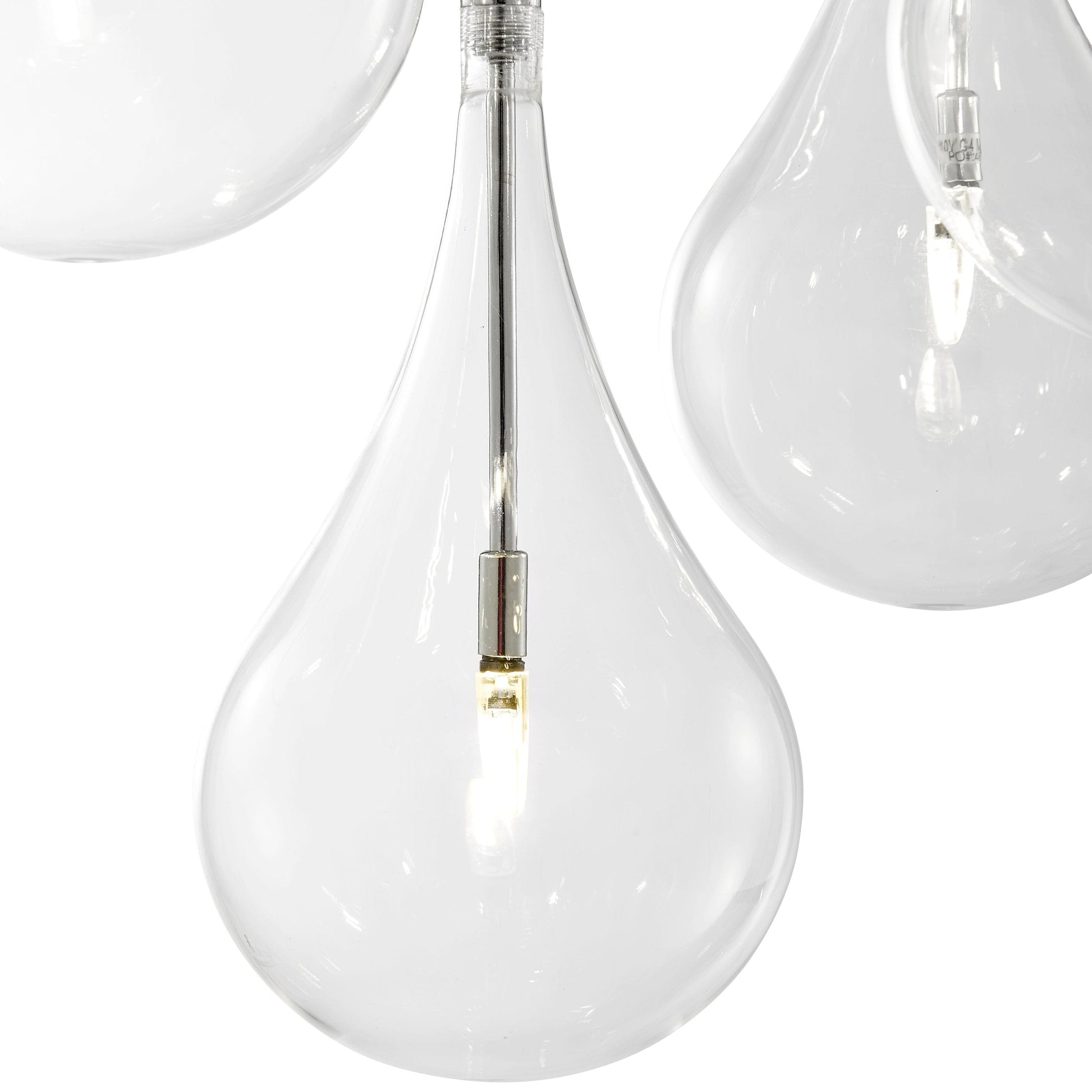 Finesse Decor Modern Glass Drop 15" Chrome Finish 9-Light LED Chandelier