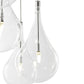 Finesse Decor Modern Glass Drop 15" Chrome Finish 9-Light LED Chandelier