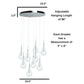 Finesse Decor Modern Glass Drop 15" Chrome Finish 9-Light LED Chandelier