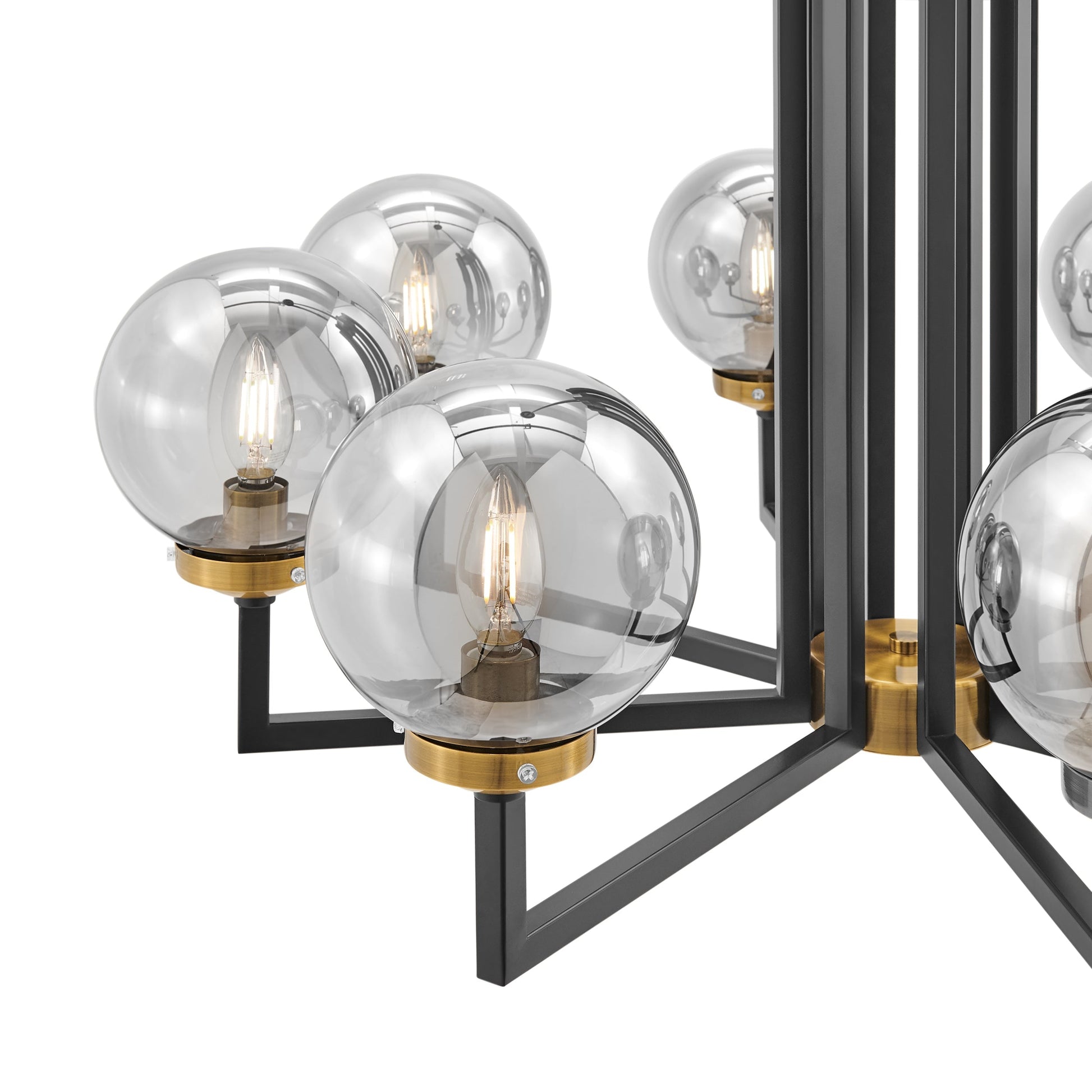 Finesse Decor Monachopsis 19" Gold and Black Finish 8-Light LED Chandelier