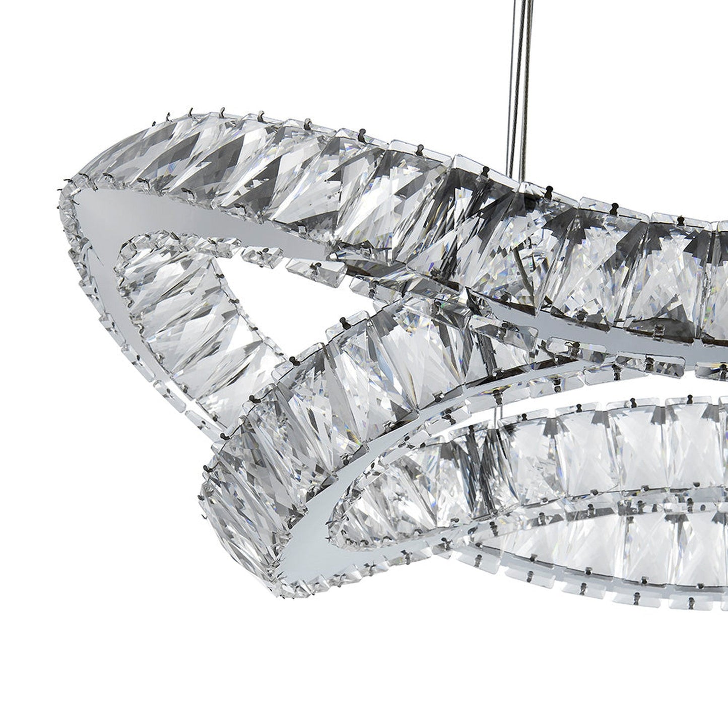 Finesse Decor Monroe 23" Chrome Finish 2-Light LED Chandelier
