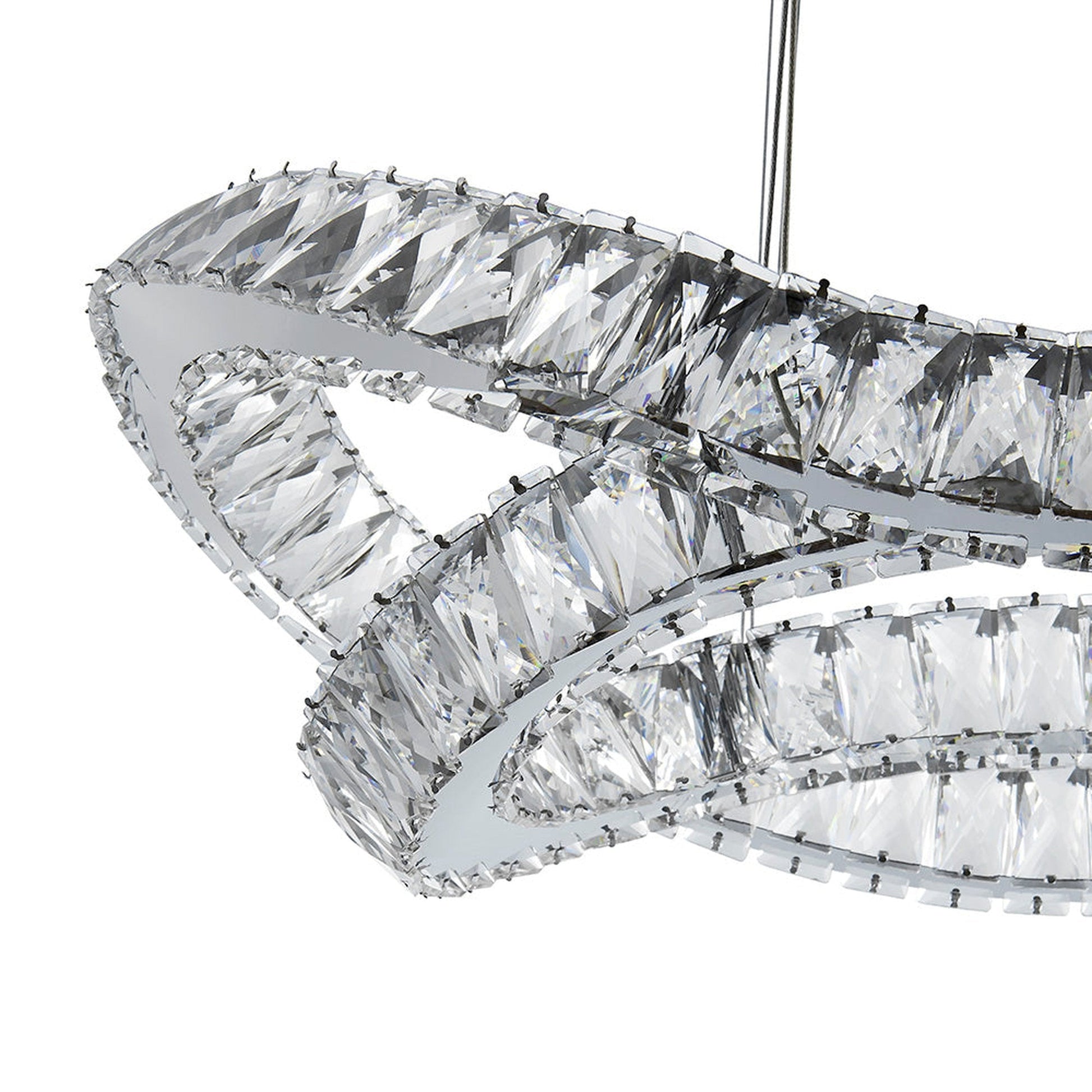 Finesse Decor Monroe 23" Chrome Finish 2-Light LED Chandelier