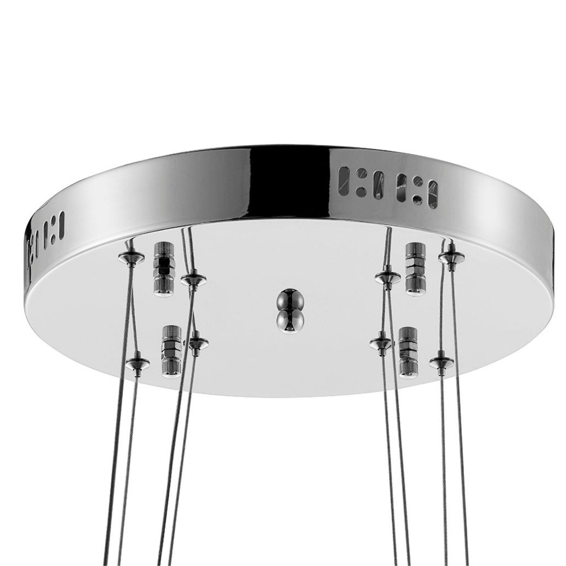 Finesse Decor Monroe 23" Chrome Finish 2-Light LED Chandelier