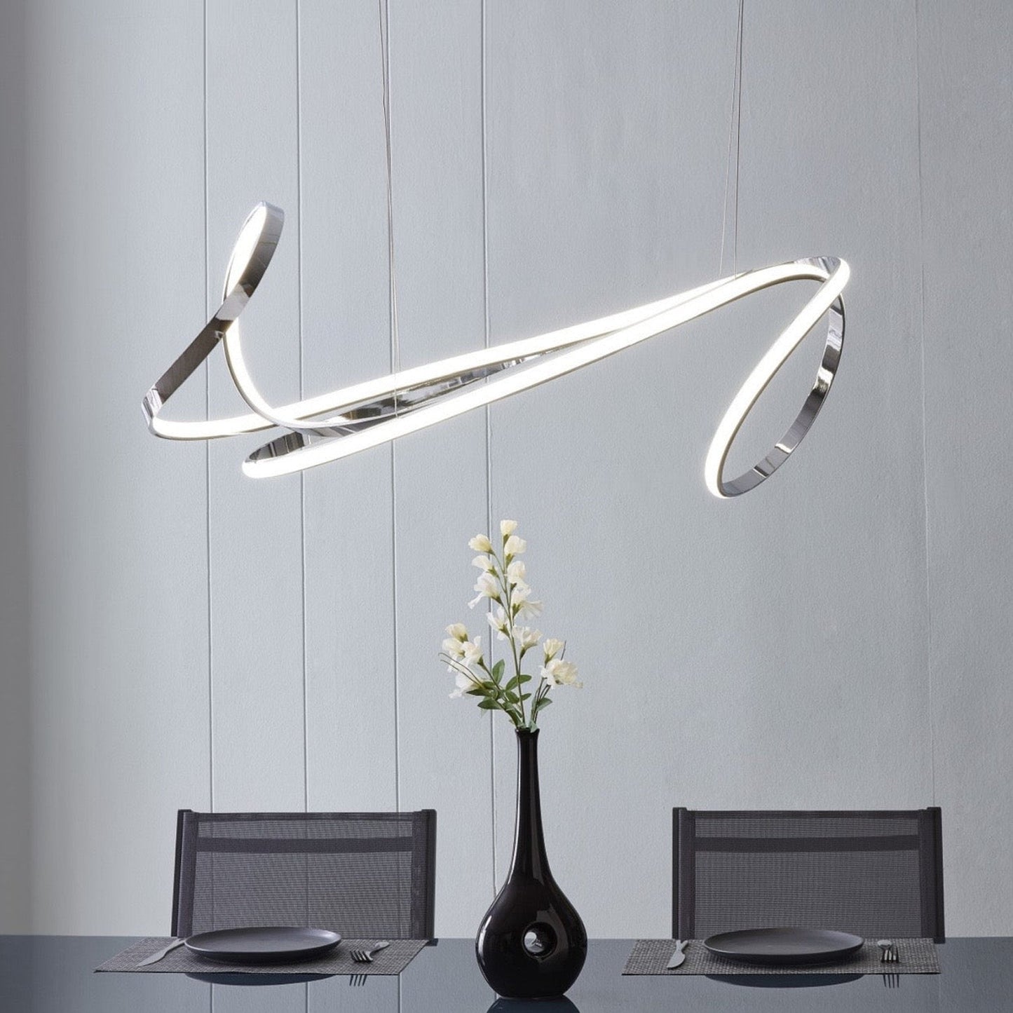 Finesse Decor Moscow 23" Chrome Finish 1-Light LED Chandelier